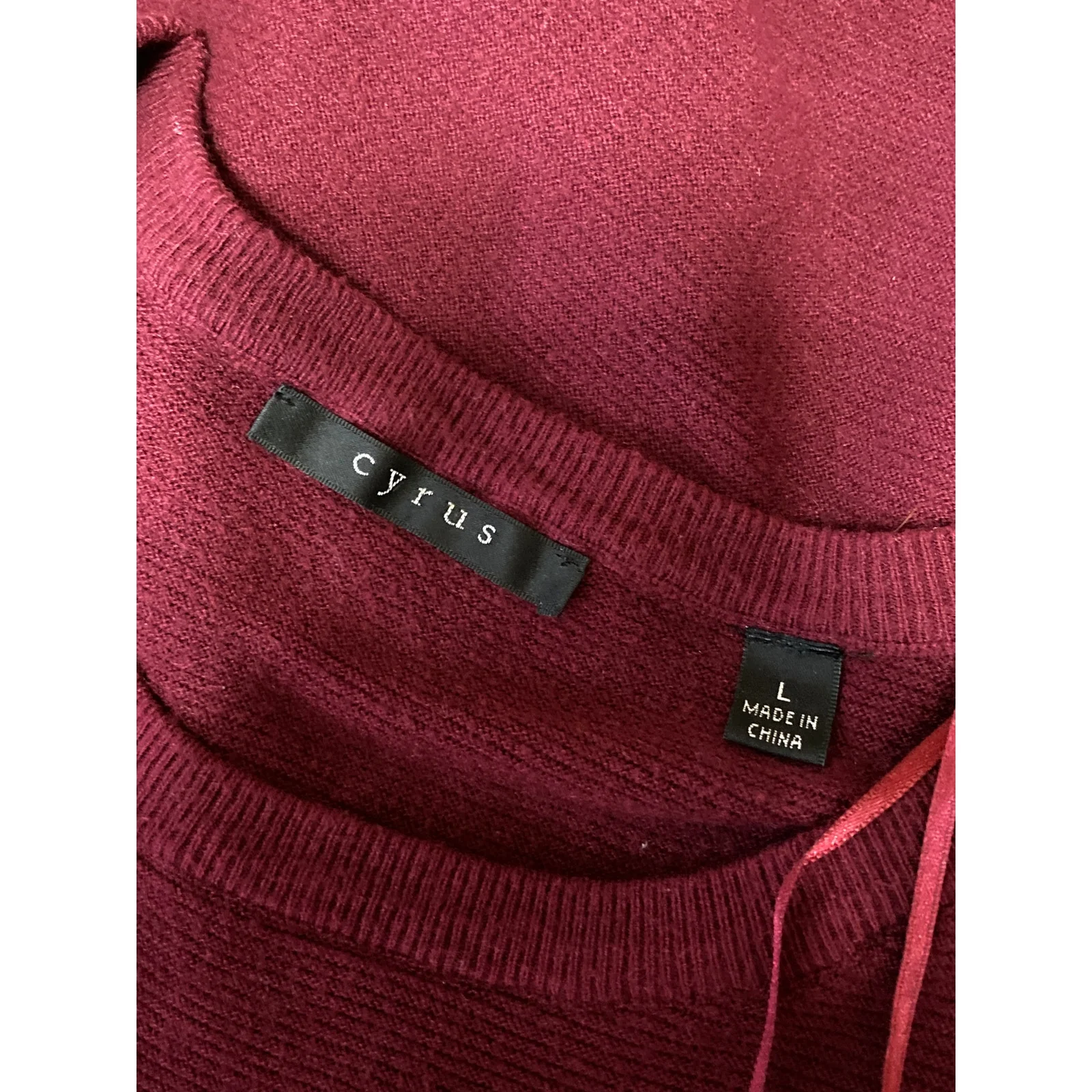 Cyrus Women's Red Long Sleeve Crew Neck Knit Tunic Sweatshirt Sweater Top Size L - Image 4