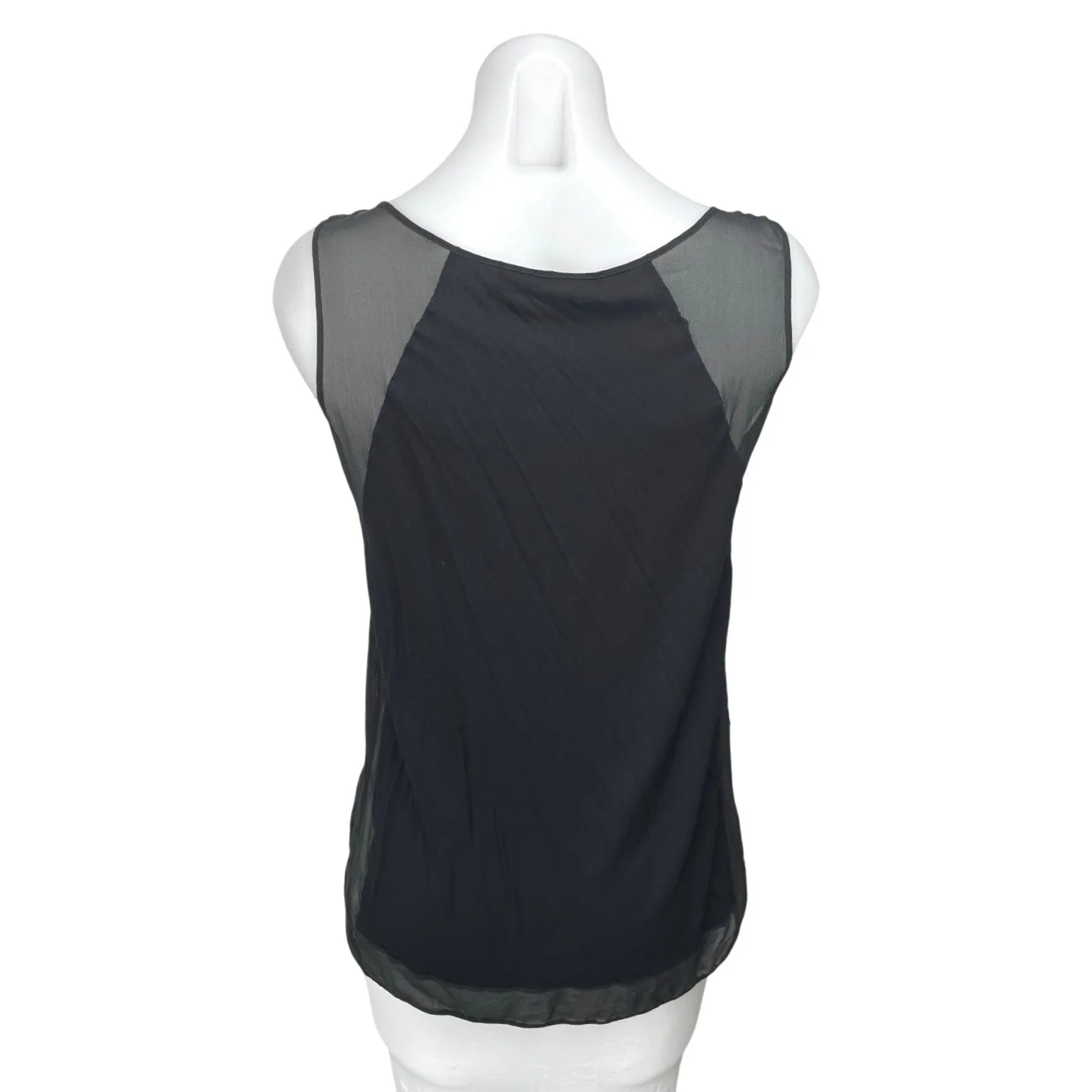D. Exterior Women's Black Cream Floral Mesh V Neck Sleeveless Tank Top Size Sttt6tygyyfffff - Image 2