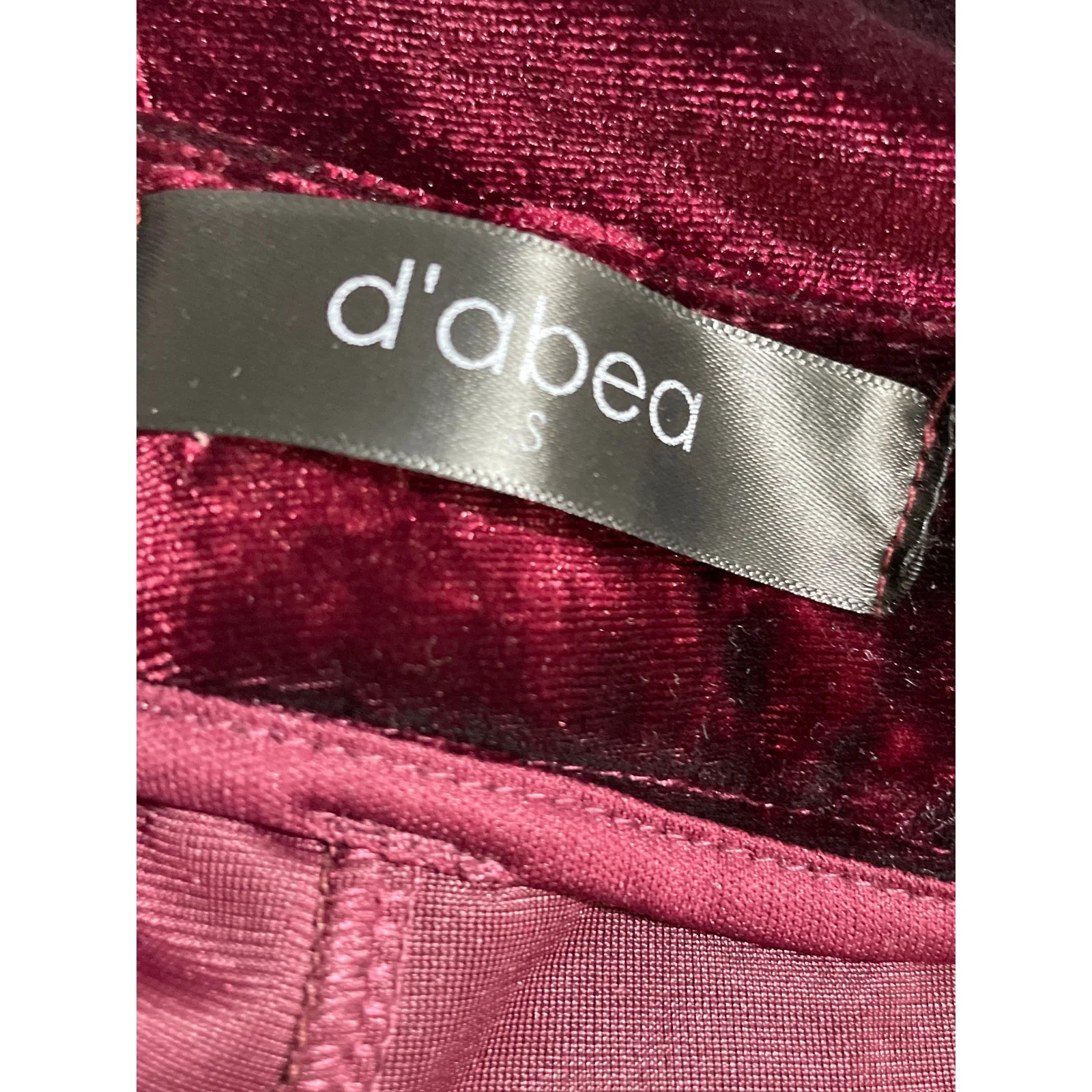 D'Abea Women's Red Velvet Velour High Rise Palazzo Wide Leg Trousers Pants Sz S - Image 5