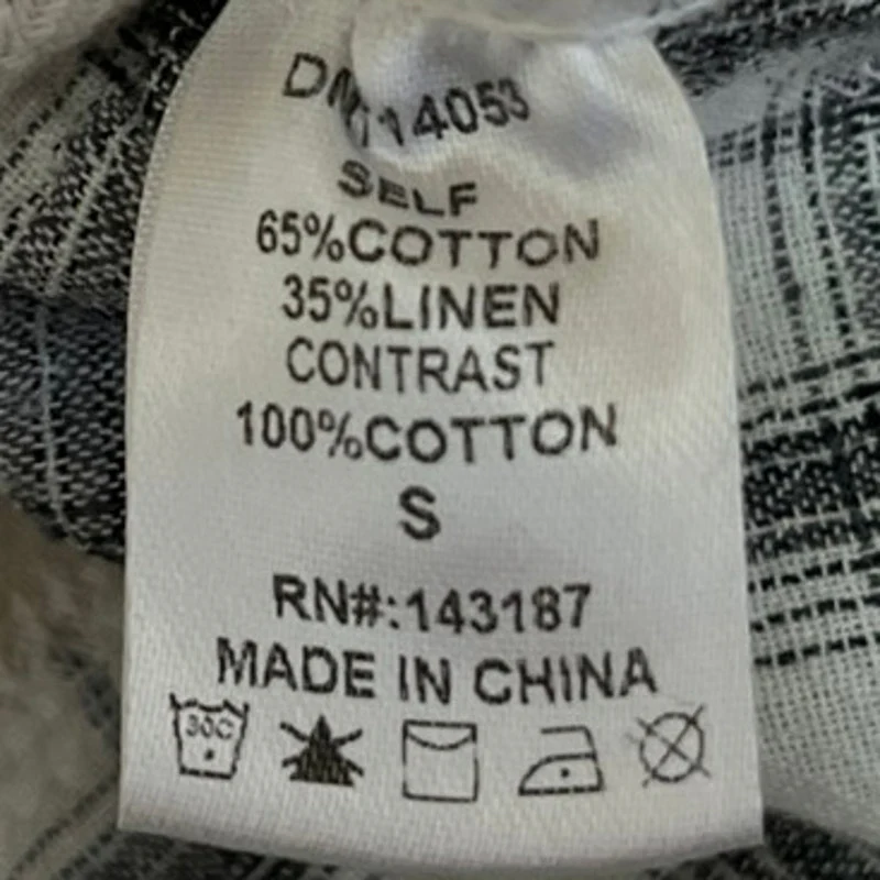 Dance & Marvel White Cream Linen Plaid Checkered Fringe Hooded Coat Jacket S - Image 5