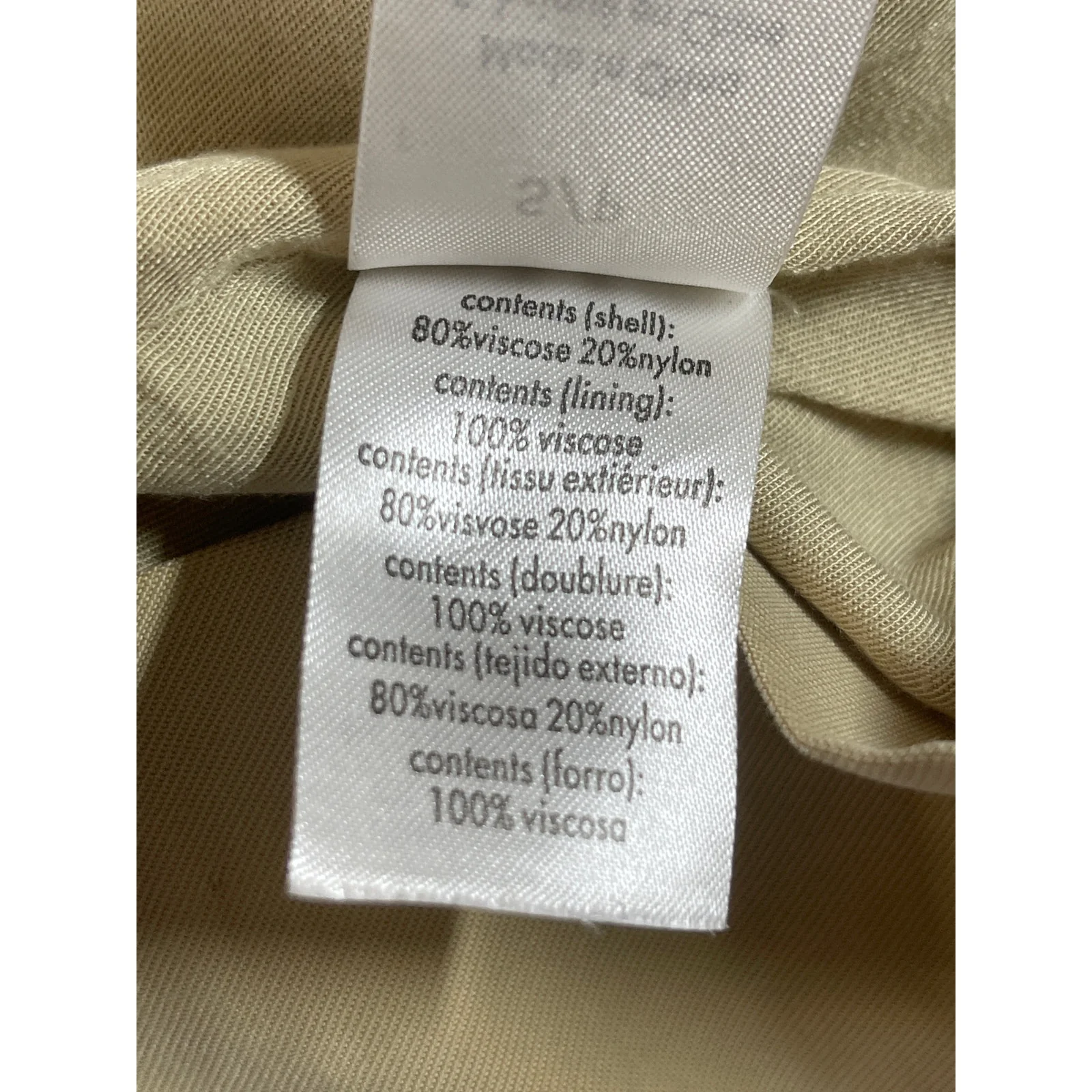 Danielle Bernstein Women's Beige Khaki Pleated Twill Mini Pencil Skirt Size S/P - Image 6