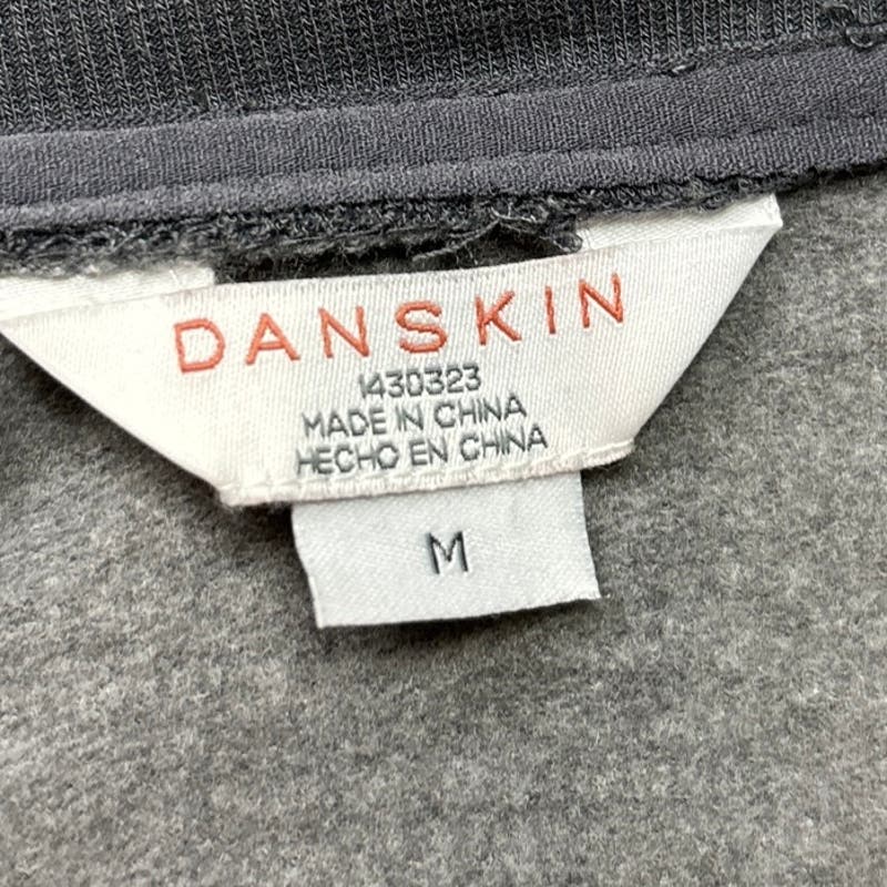 Danskin Grey Tie Dye Marble Double Collar Full Zip Hooded Athletic Jacket Size M - Image 7