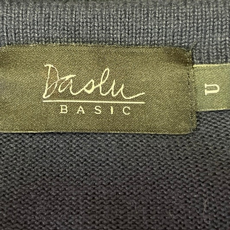 Daslu Basic Blue Knit Short Sleeve Oversized Pullover Shirt Blouse Top One Size - Image 3