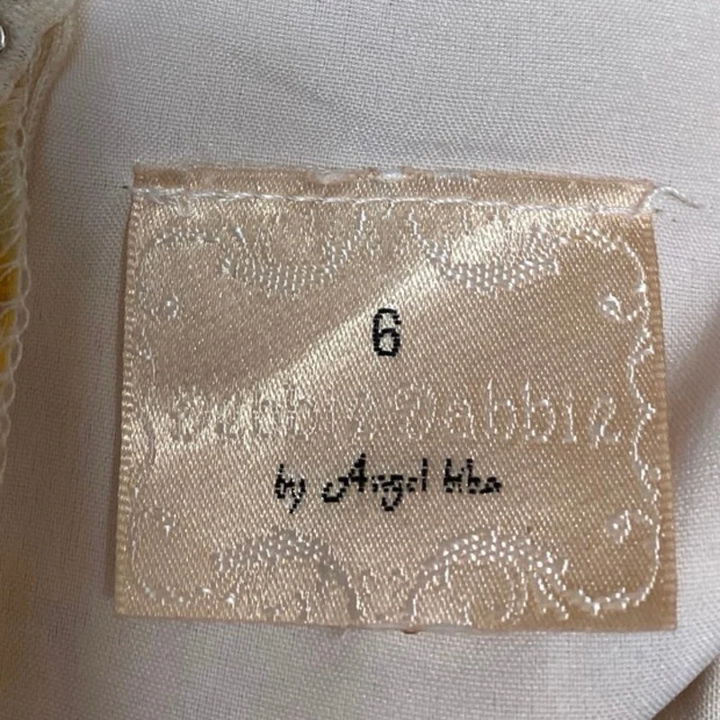 Debbie Dabbie Yellow Flutter Sleeve Ruffle Tie Waist Mini Fit & Flare Dress Sz 6 - Image 3