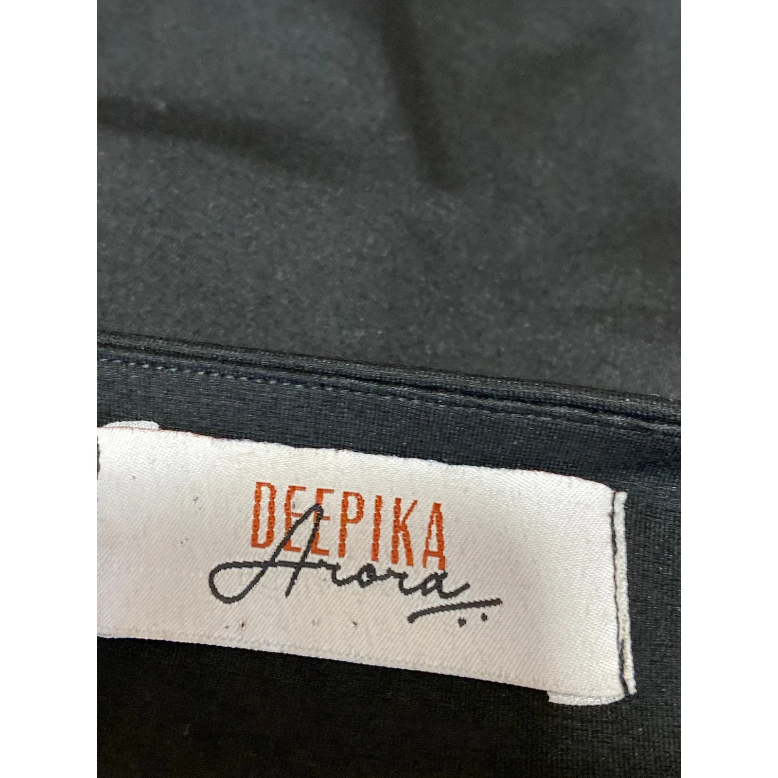 Deepika Arora Black V-Neck Long Puff Sleeve Zip Up Tapered Romper Jumpsuit Sz S - Image 3