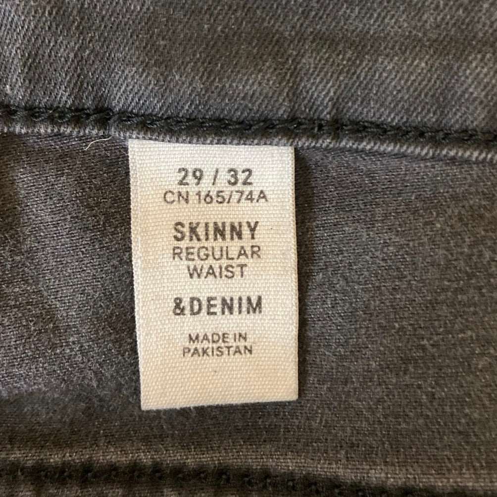 &Denim by H&M Black Skinny Regular Waist Mid Rise Stretch Ankle Denim Jeans 28 - Image 5