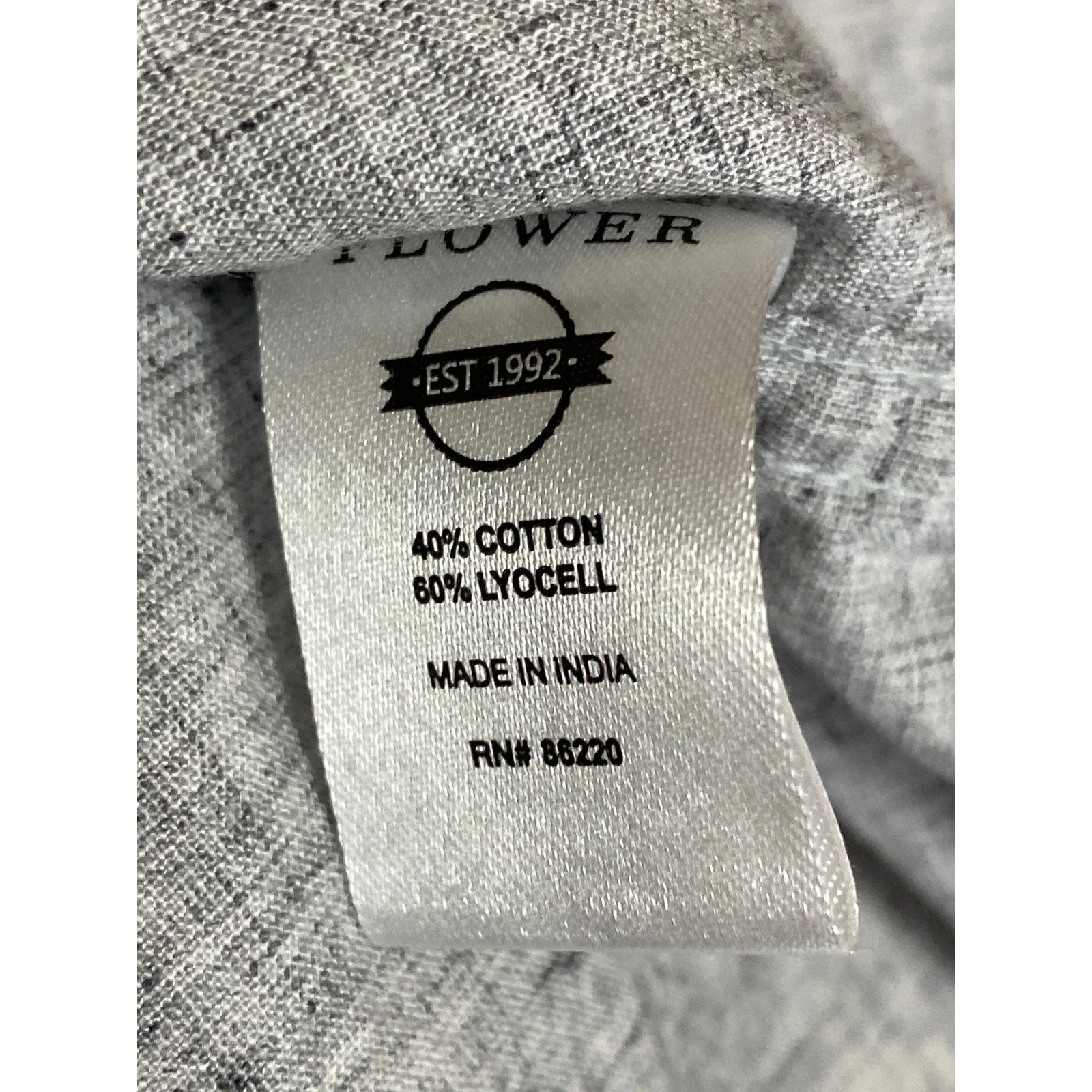 Denim & Flower Men's Gray Collared Long Sleeve Office Button Down Shirt Top Sz L - Image 6