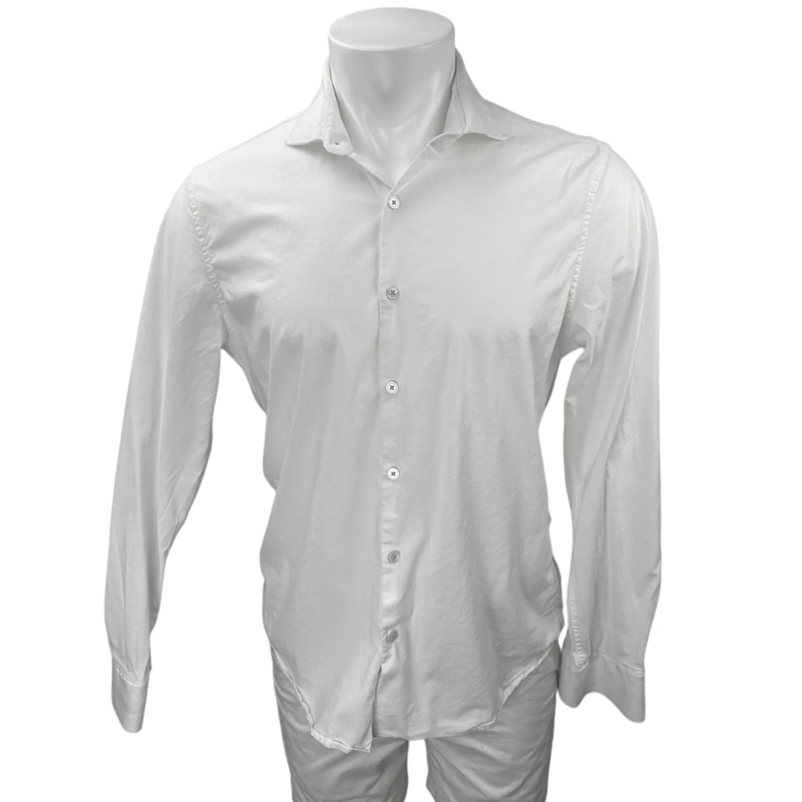 Denim & Flower Men's White Long Sleeve Collared Button Down Shirt Top Size XL