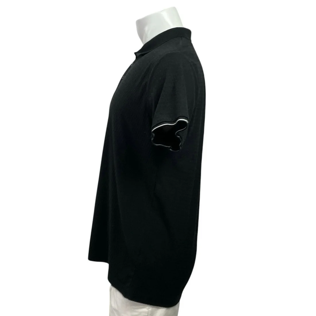 Denim & Flower Ricky Singh Men's Black Short Sleeve Collared Polo Shirt Top Sz M - Image 2