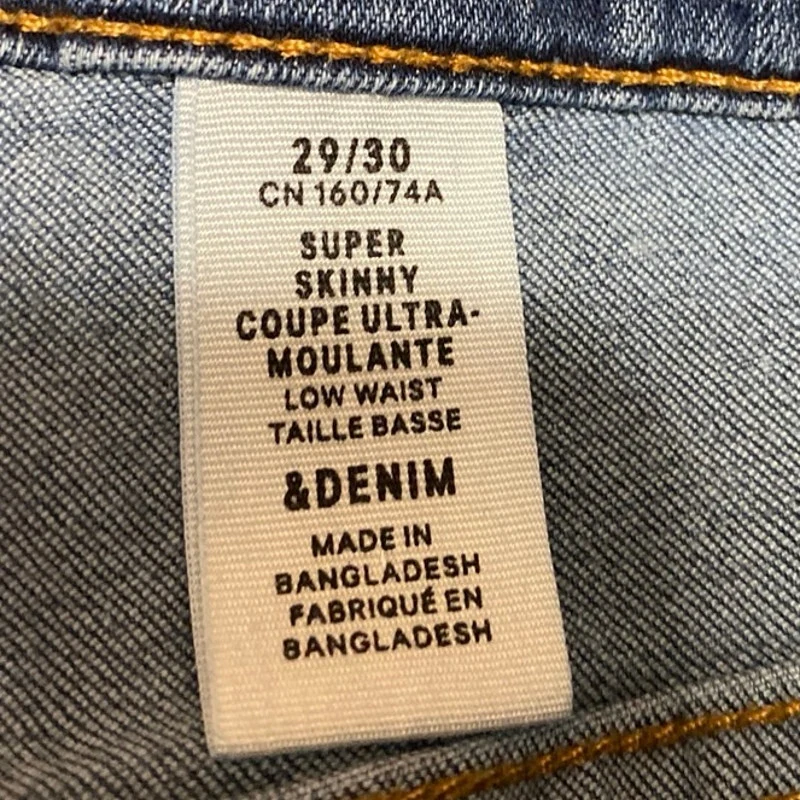&Denim Women's Blue Medium Wash Low Waist Skinny Casual Denim Jeans Size 29/30 - Image 5