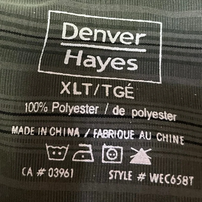 Denver Hayes Men's Green Striped Long Sleeve Pocket Button Down Shirt Top Sz XL - Image 3