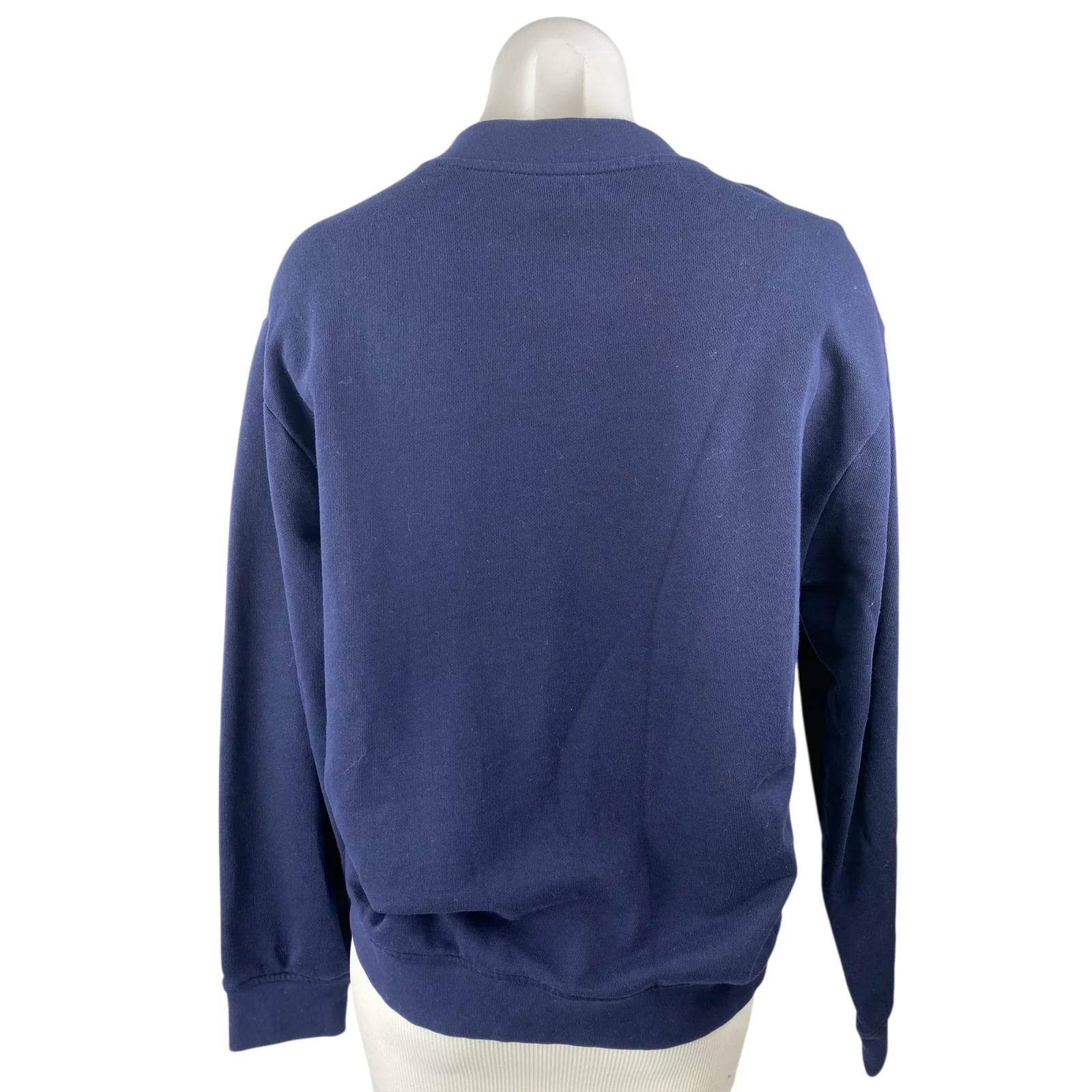 Derek Lam 10 Crosby Women's Navy Blue Gold Button Crewneck Sweatshirt Top Size M - Image 2