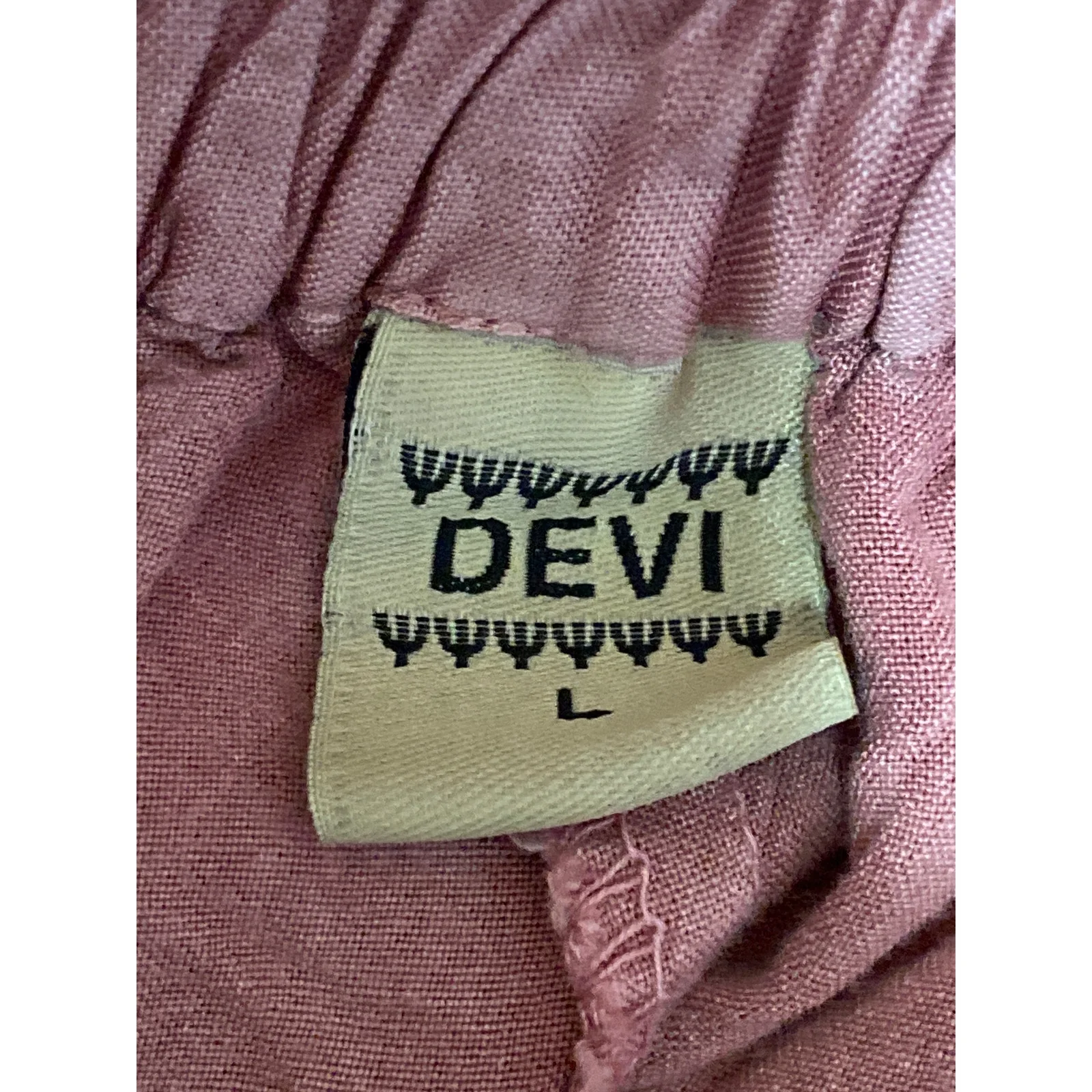 Devi Women's Pink Elastic Waist High Rise Casual Tapered Jogger Trousers Pants L - Image 5