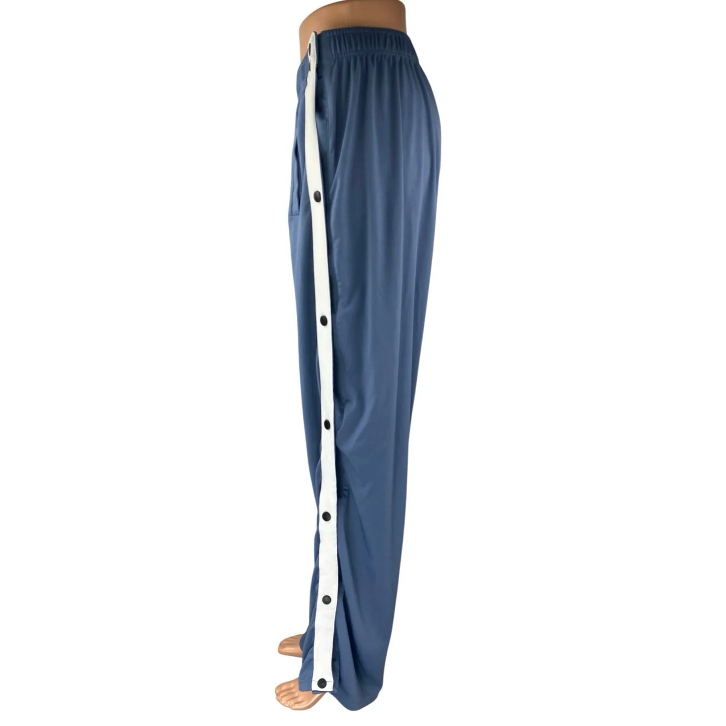 Deyeek Tear Away Mens Blue Split Snap Button Wide Leg Athletic Sweatpants Sz XXL - Image 3