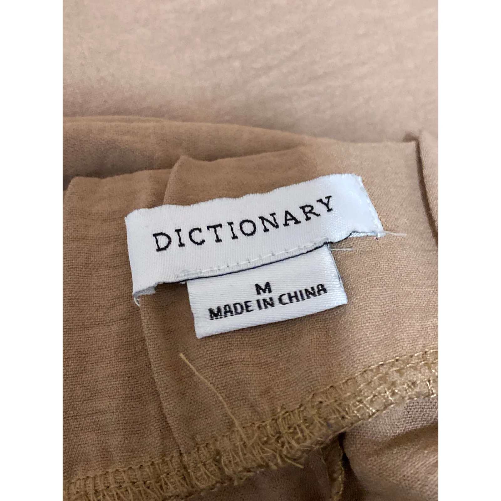 Dictionary Brown Tan Tie Waist High Rise Wide Leg Palazzo Trousers Pants Size M - Image 4