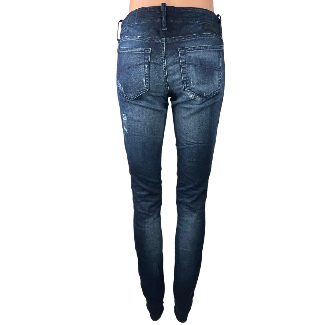 Diesel Grupee Dark Wash Distressed Skinny Low Rise Stretch Ankle Denim Jeans 27 - Image 3