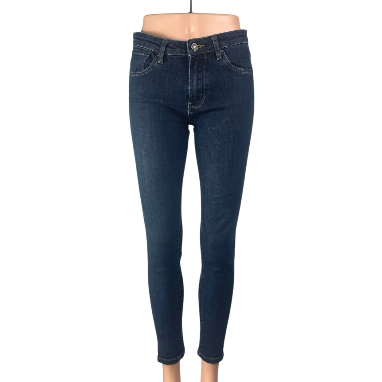 Dish Performance Women's Blue Mid Rise Dark Wash Skinny Denim Jeans Size 26x28