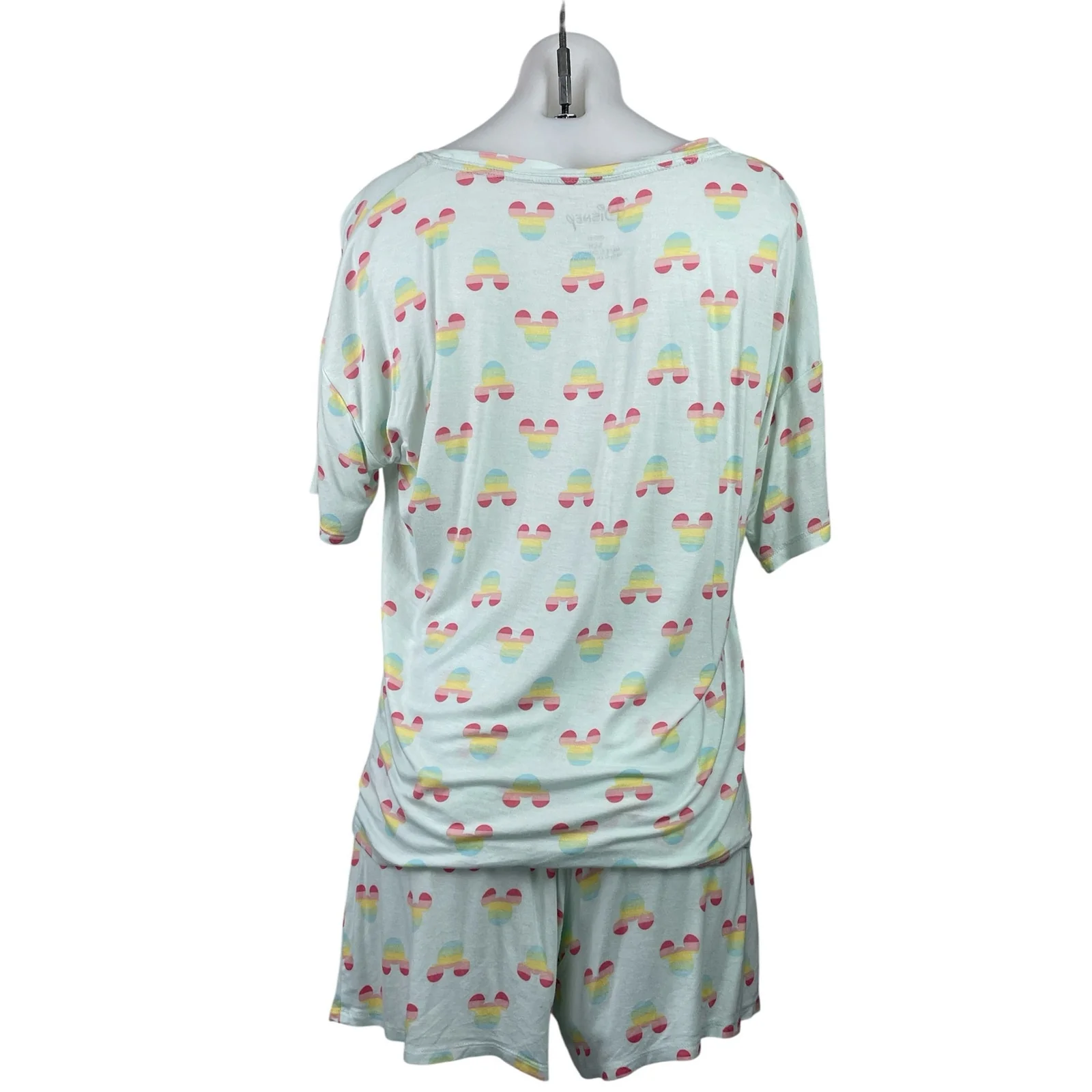 Disney Mickey Mouse Women's Green Short Sleeve Pajama Top & Shorts Set Size S - Image 3