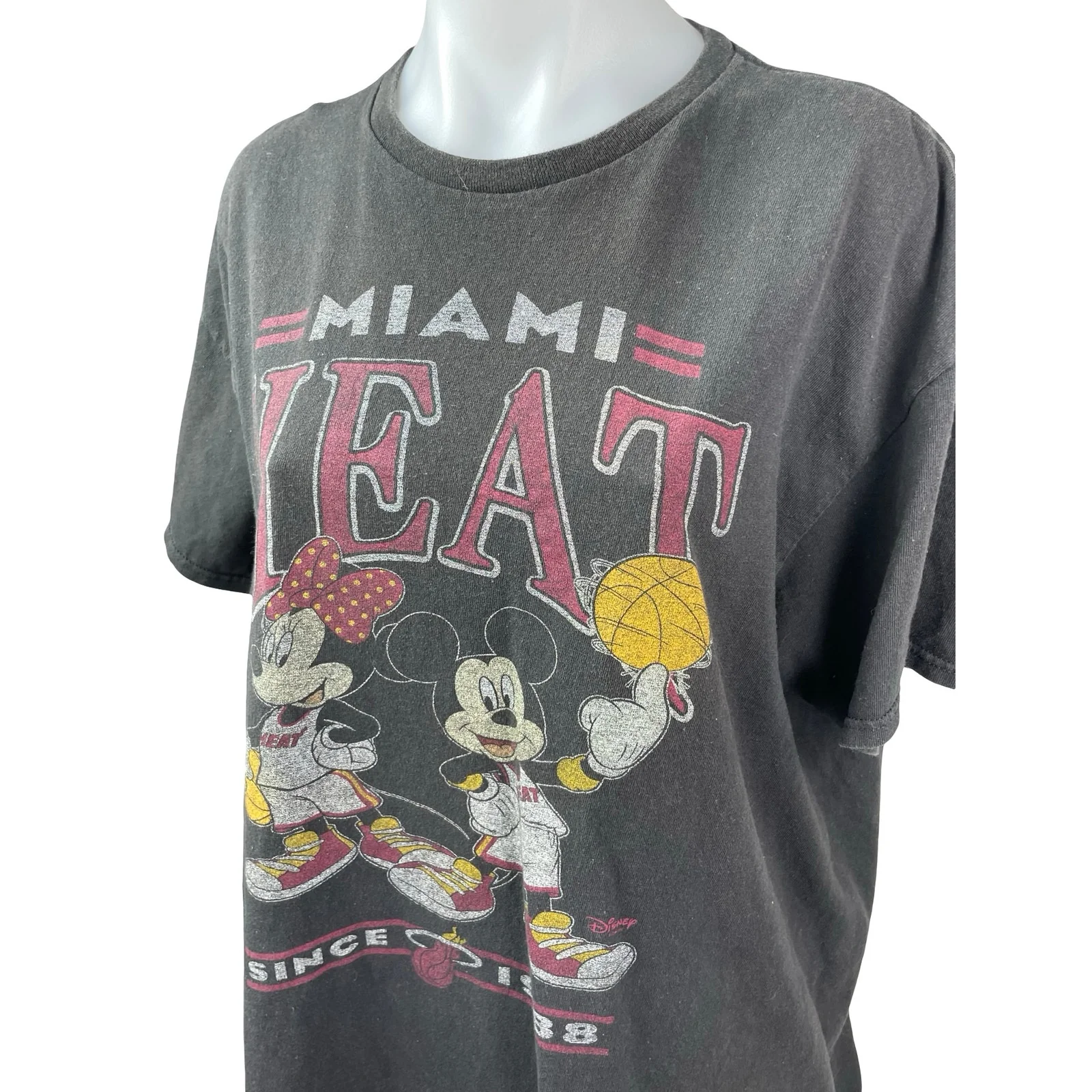 Disney x Junk Food HEAT Mickey and Minnie Womens Black T Shirt Tee Top Size L - Image 3