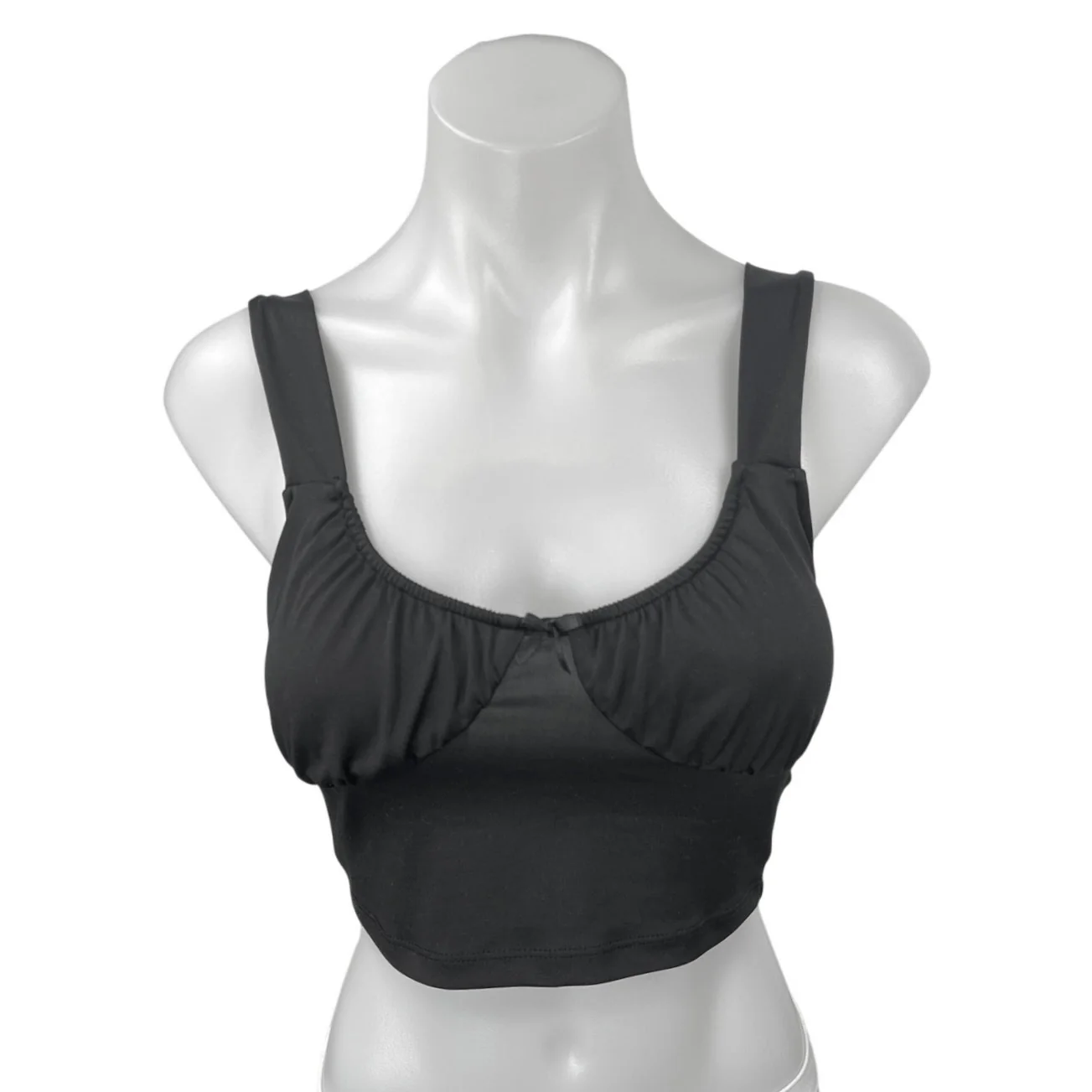 Divided by H&M Black Bow Sleeveless Scoop Neck Bustier Crop Tank Top Size S
