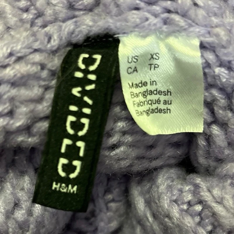 Divided By H&M Purple Turtleneck Ribbed Trim Pullover Sweater Top Size XS - Image 3