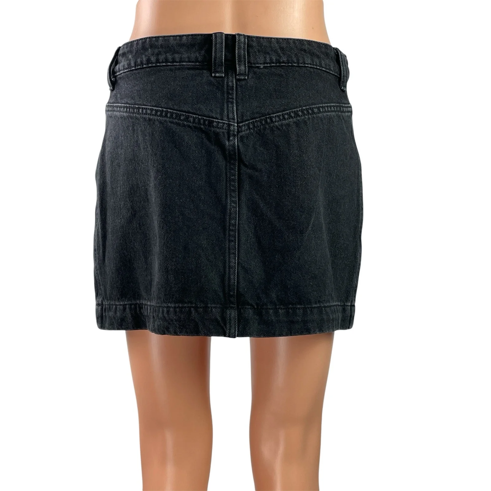 Divided by H&M Womens Black High Waisted Button Front Denim Jeans Skirt Size 4 - Image 3