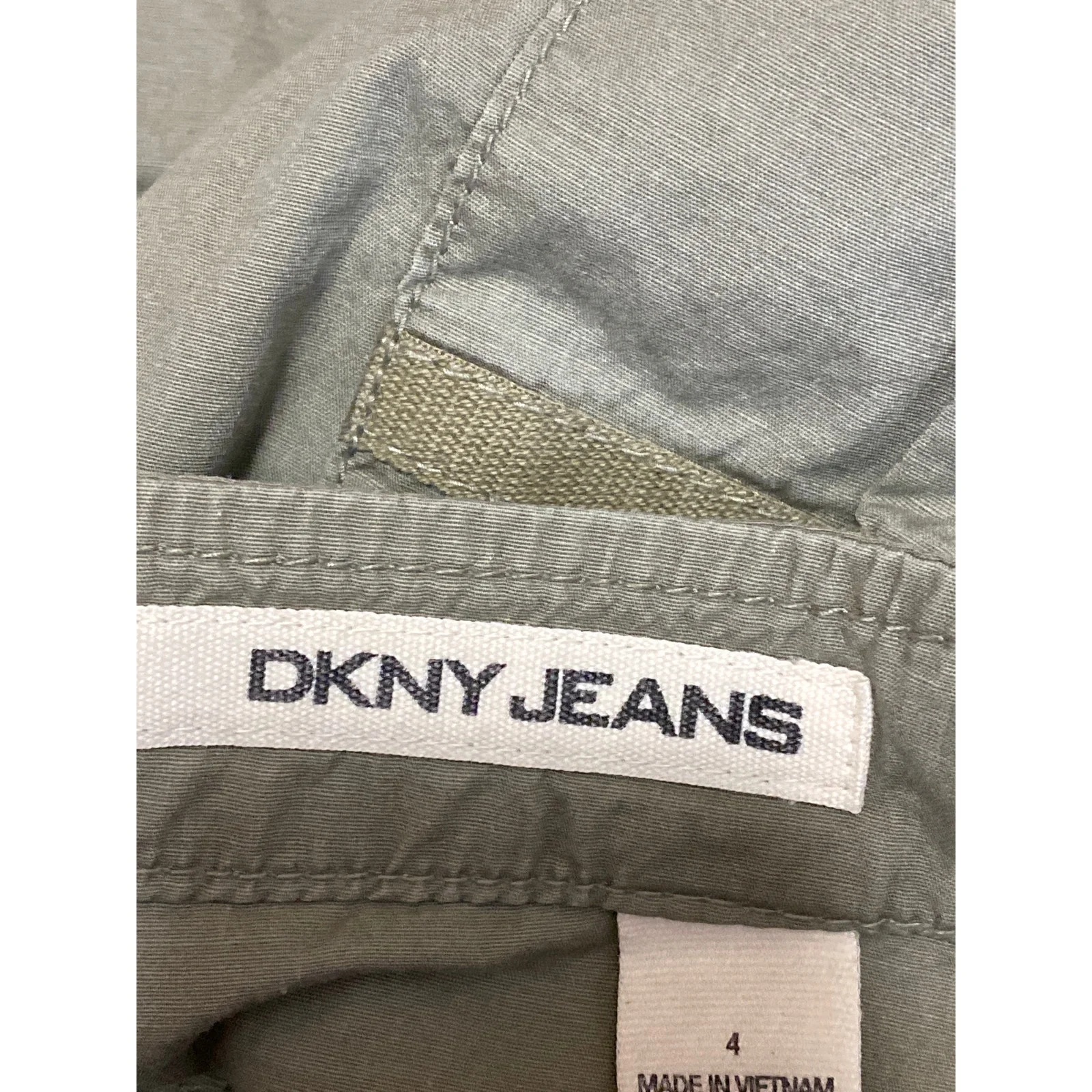 DKNY Jeans Women's Green Mid Rise Loose Straight Baggy Cargo Trousers Pants Sz 4 - Image 5