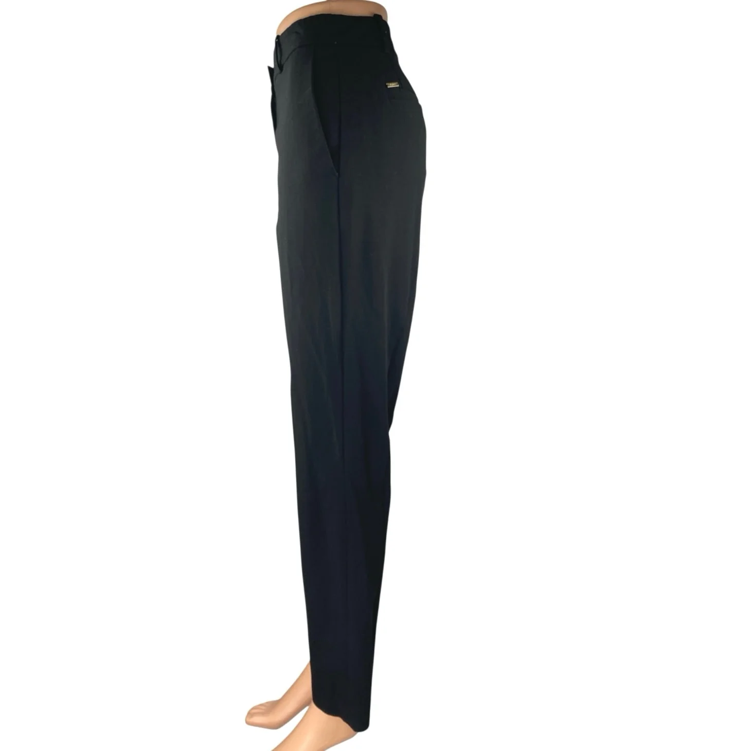 DKNY Women's Black Mid Rise Straight Leg Career Office Trousers Dress Pants Sz 2 - Image 2