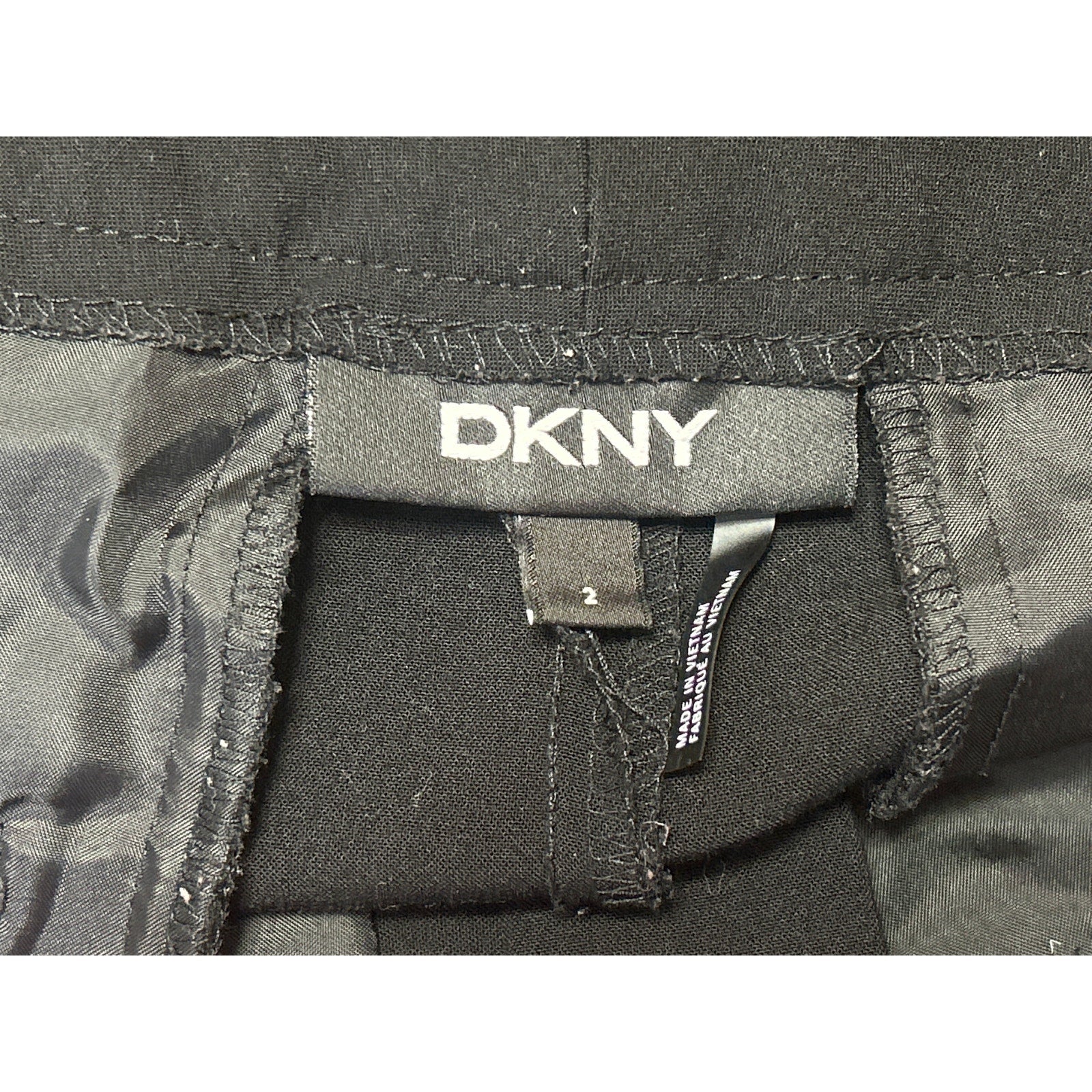 DKNY Women's Black Mid Rise Straight Leg Career Office Trousers Dress Pants Sz 2 - Image 4