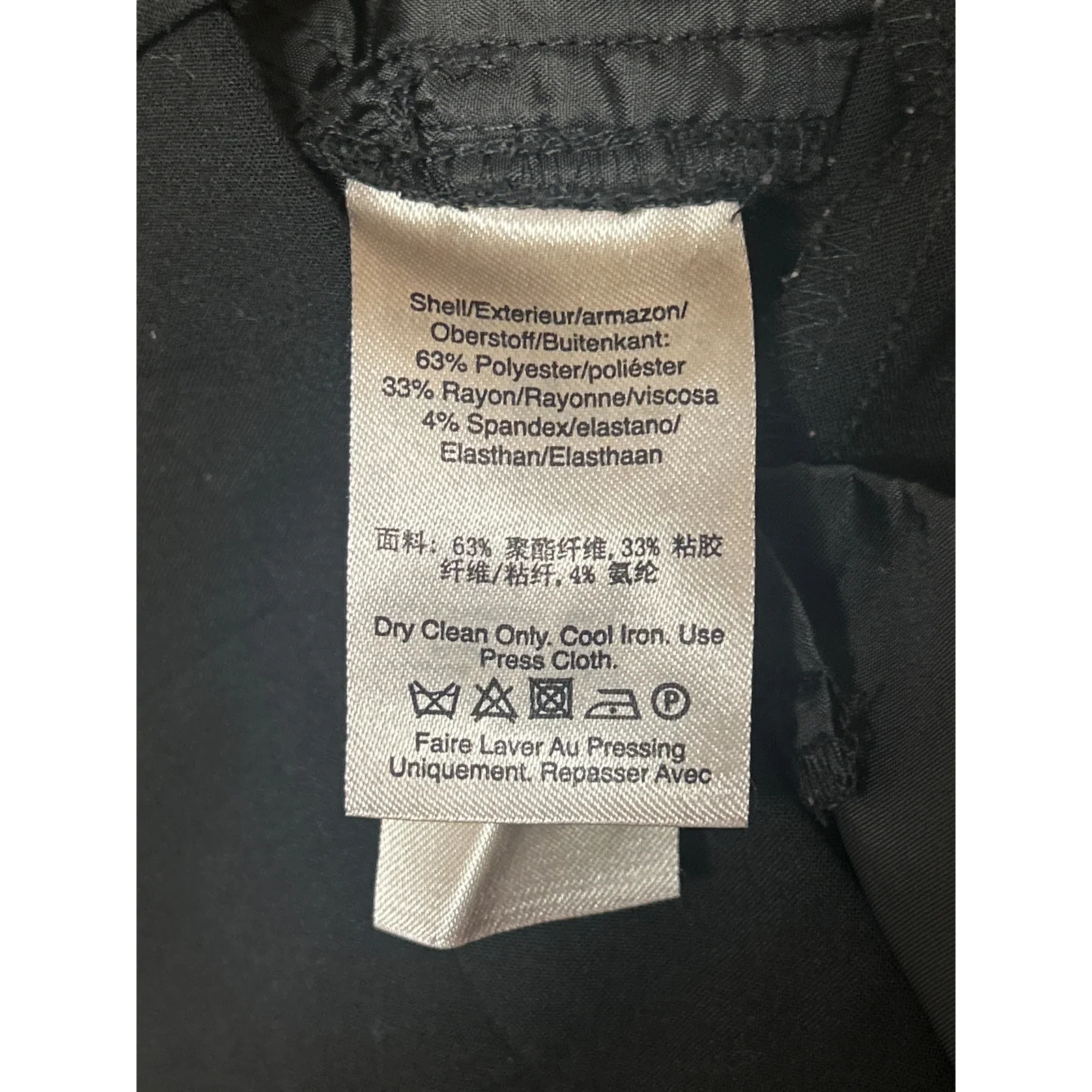 DKNY Women's Black Mid Rise Straight Leg Career Office Trousers Dress Pants Sz 2 - Image 5