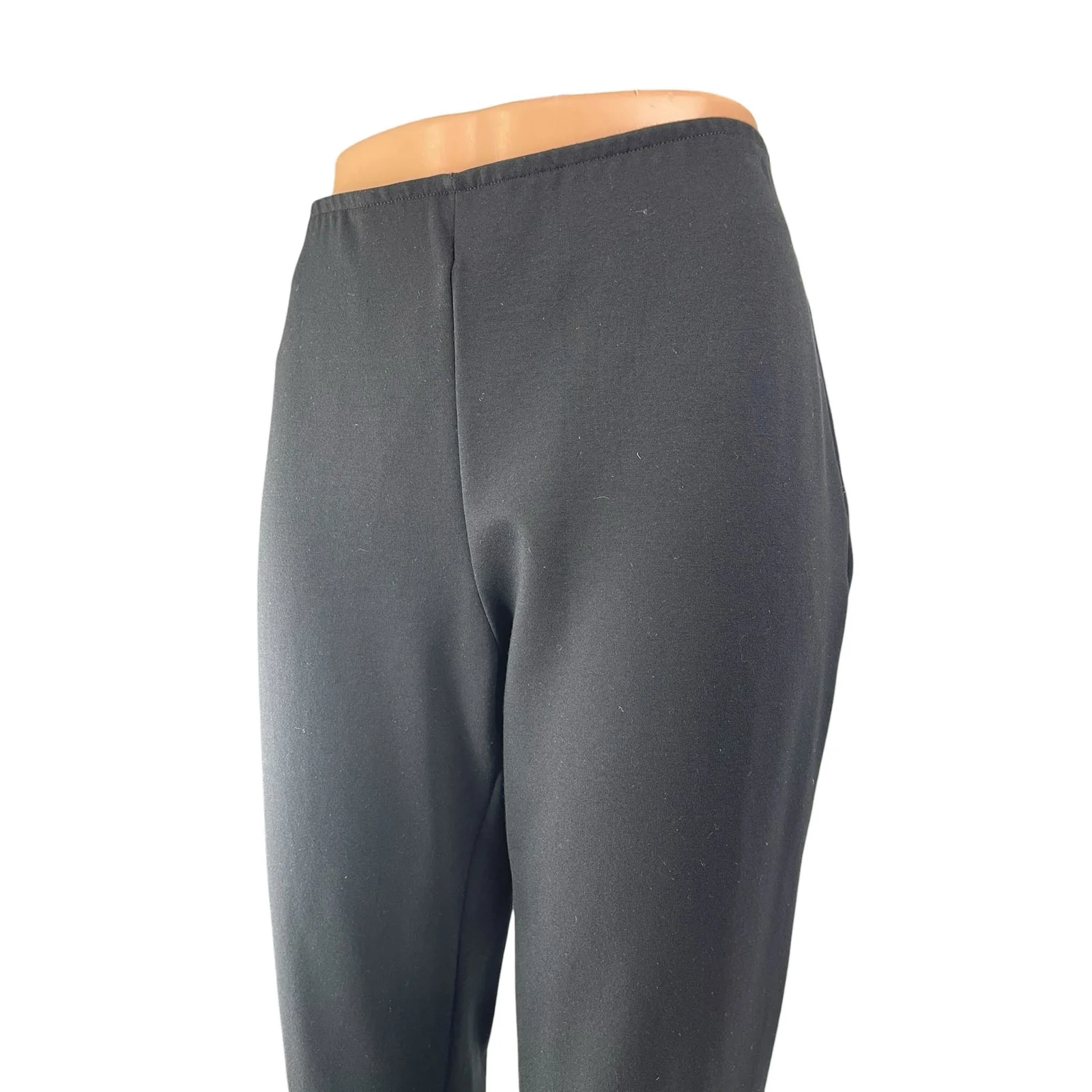 DKNY Women's Black Pleated High Waisted Straight Leg Trousers Dress Pants Size L - Image 3