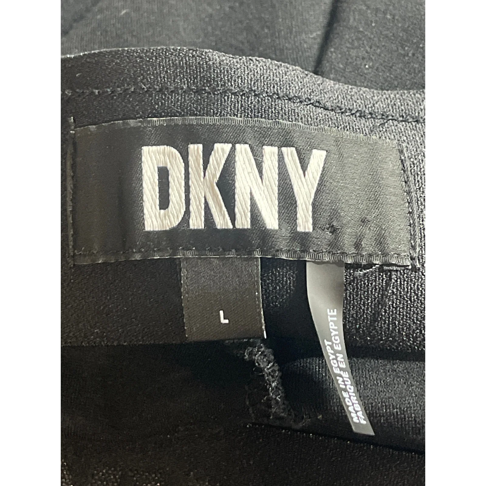 DKNY Women's Black Pleated High Waisted Straight Leg Trousers Dress Pants Size L - Image 4