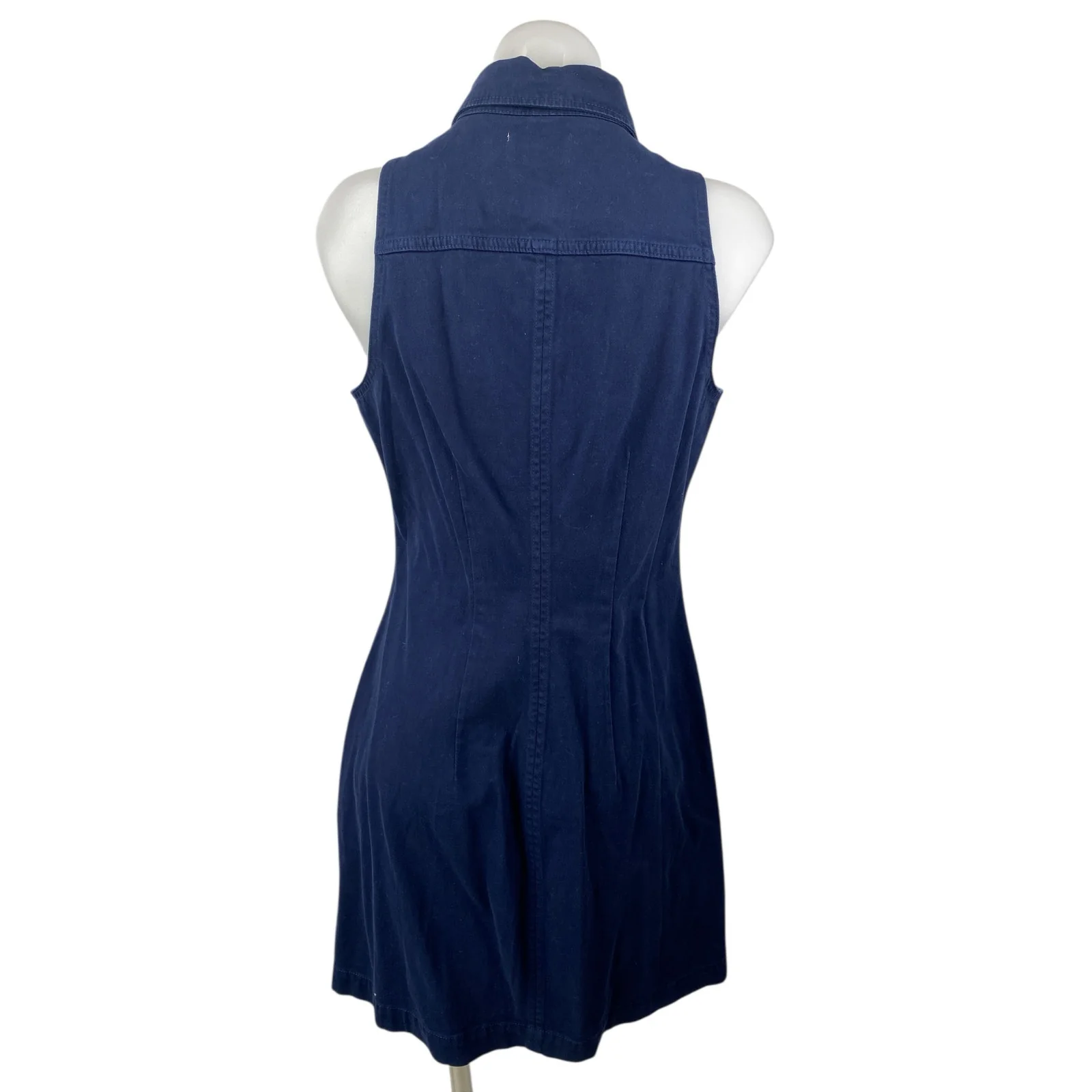 DL1961 Payton Blue Collared Sleeveless Button Down Mini Denim Shirt Dress Size S - Image 2