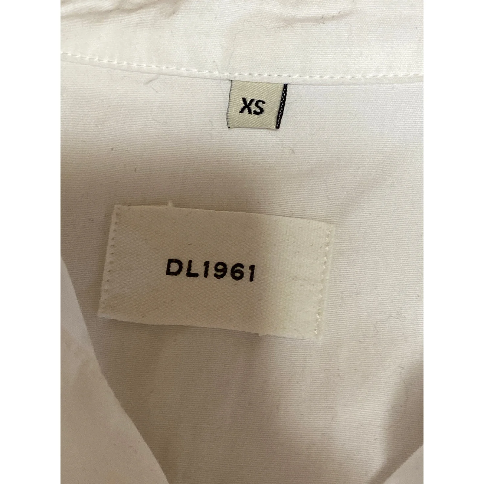 DL1961 White Collared Short Sleeve Button Up Crop Poplin Shirt Blouse Top Sz XS - Image 3