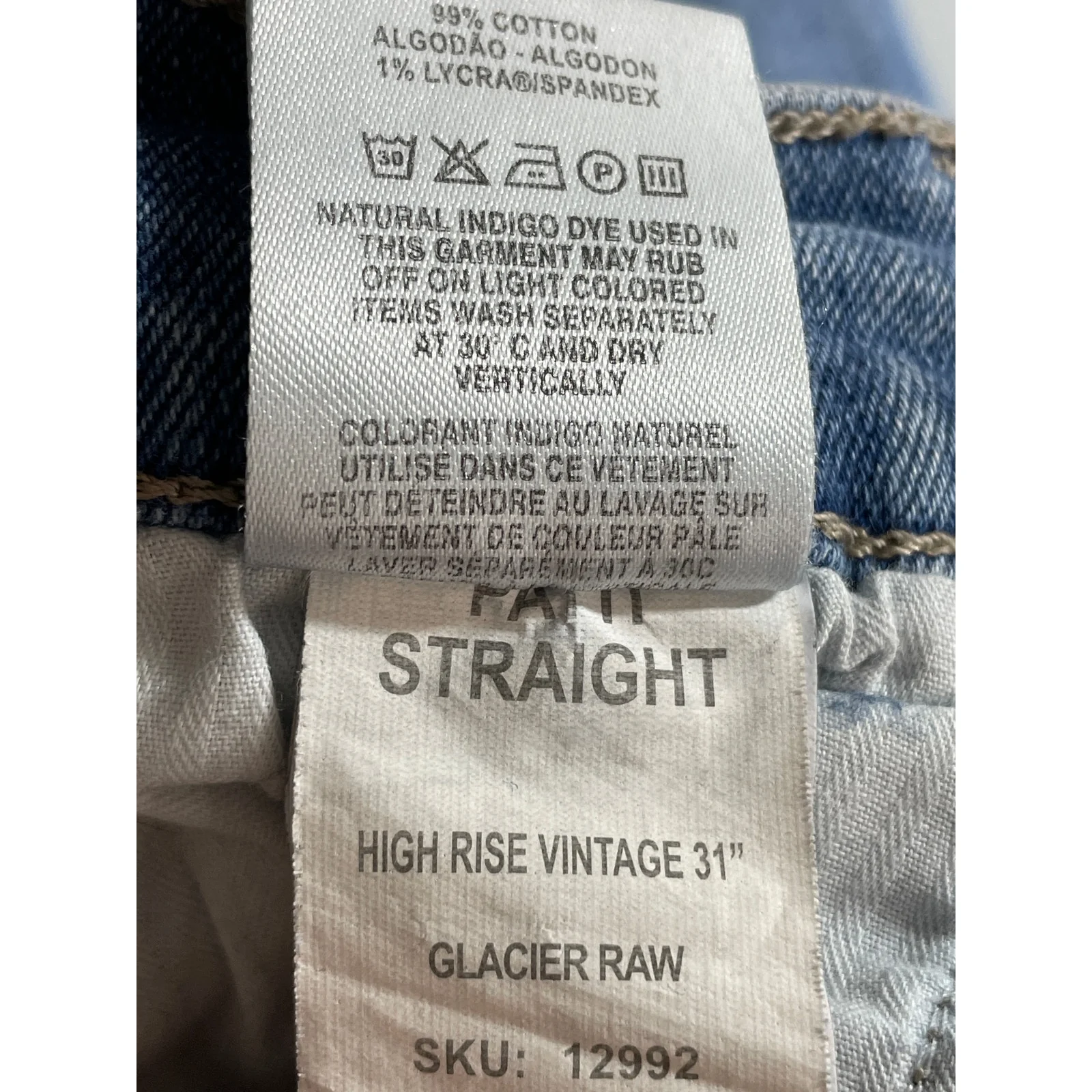 DL1961 Women's Blue Raw Frayed Hem High Rise Loose Straight Denim Jeans Pants 26 - Image 6