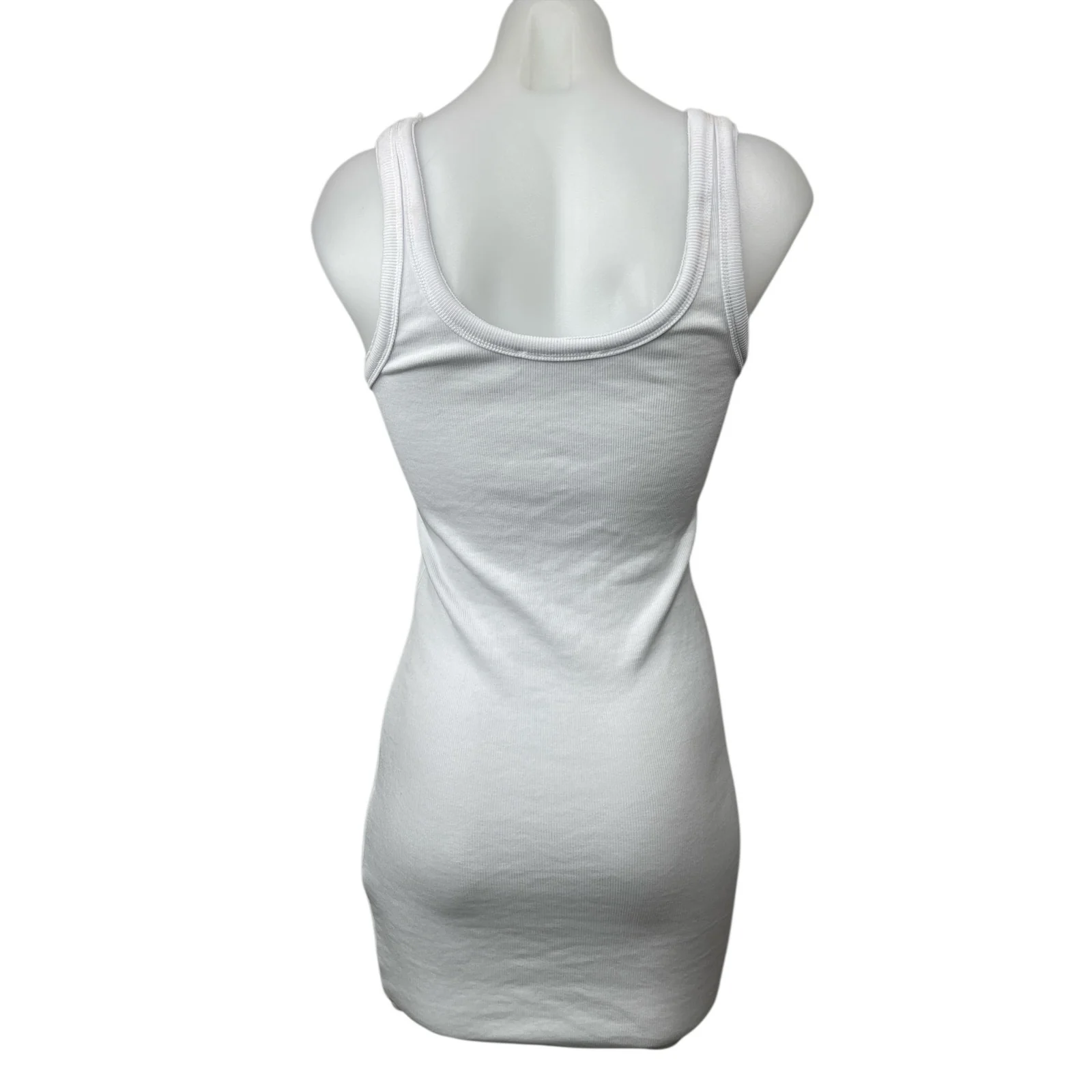 DNA Women's White Sleeveless Scoop Neck Knit Tank Mini Bodycon Dress Size S - Image 2