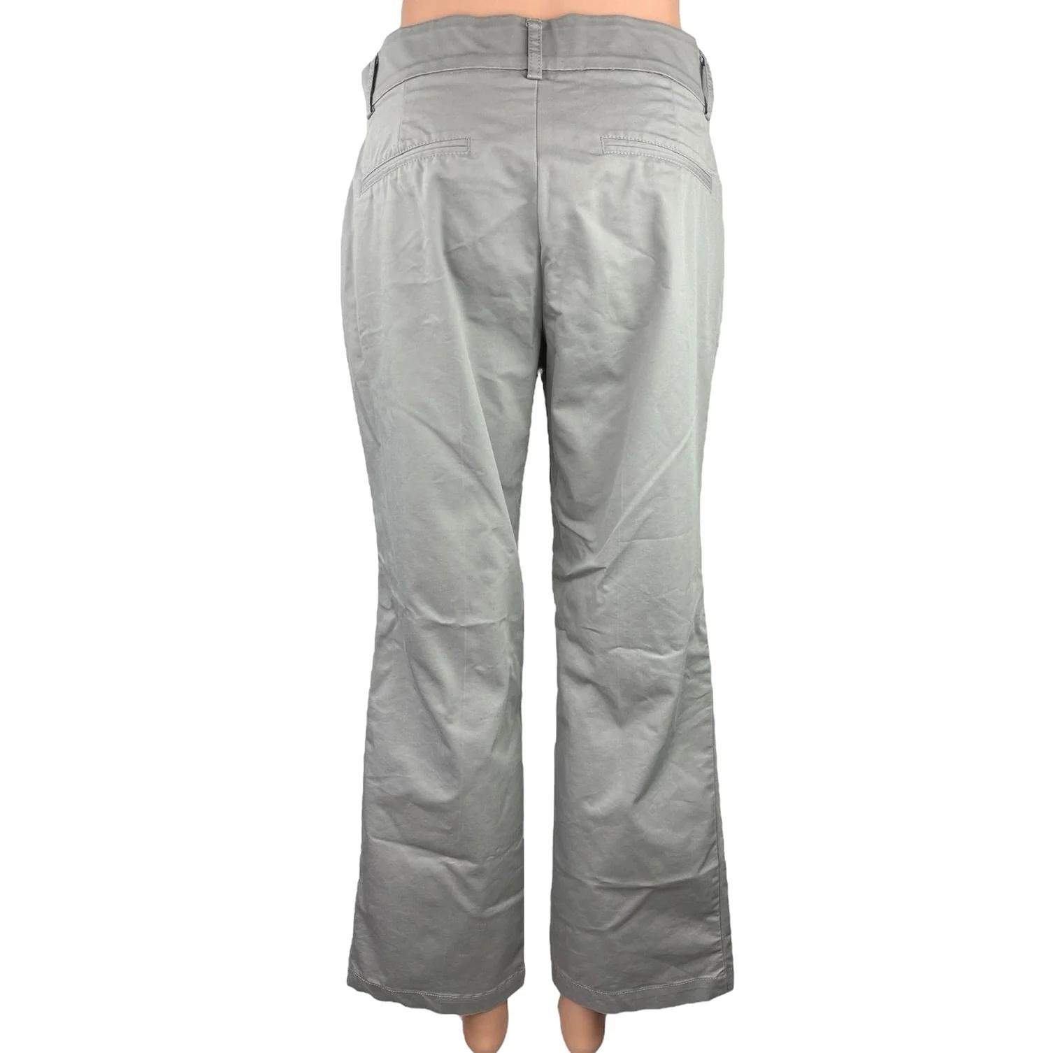 Dockers Women's Gray Mid Rise Flat Front Stretch Bootcut Career Dress Pants Sz 4 - Image 3