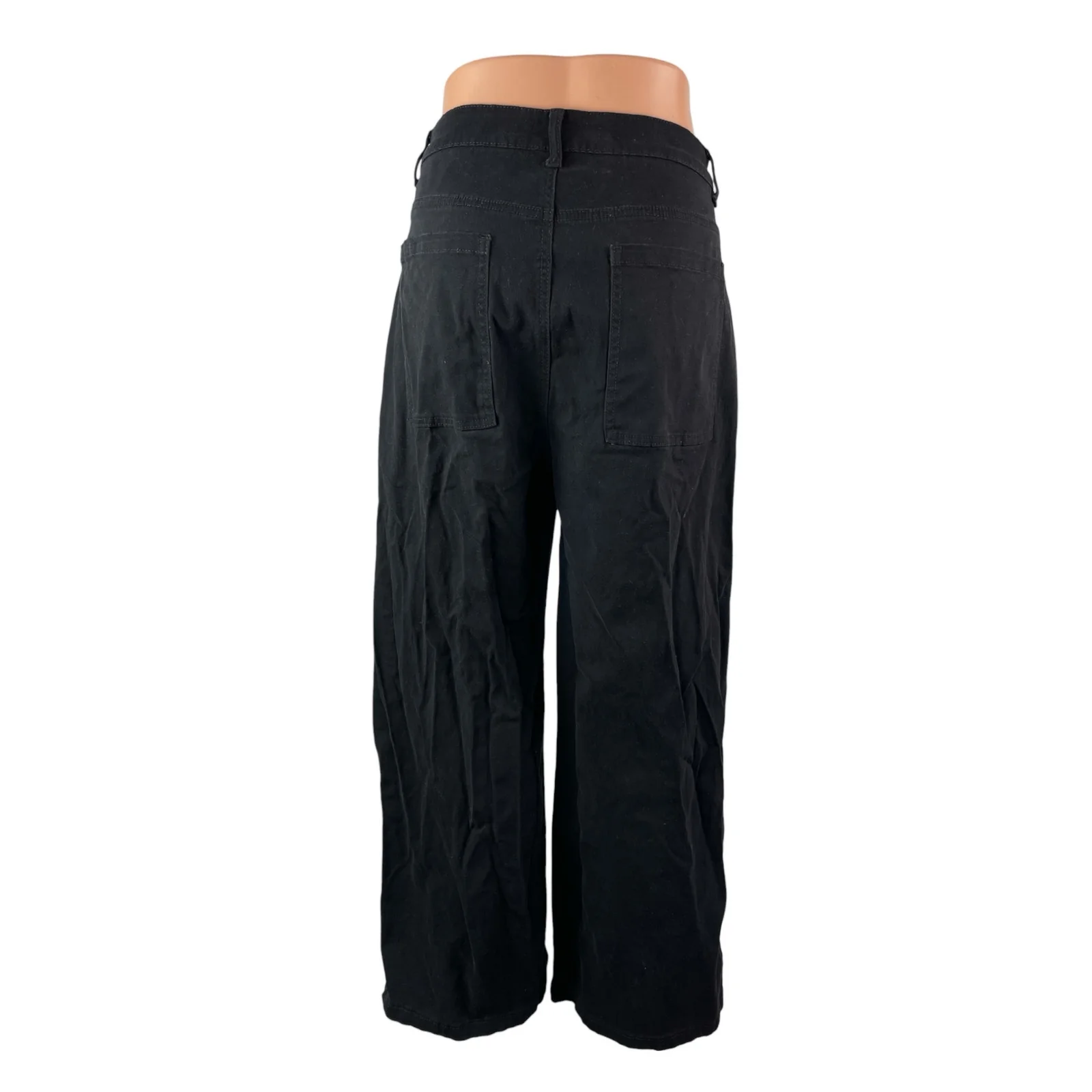Dokotoo Women's Black High Waisted Flap Pocket Wide Leg Denim Jeans Size 14 - Image 4