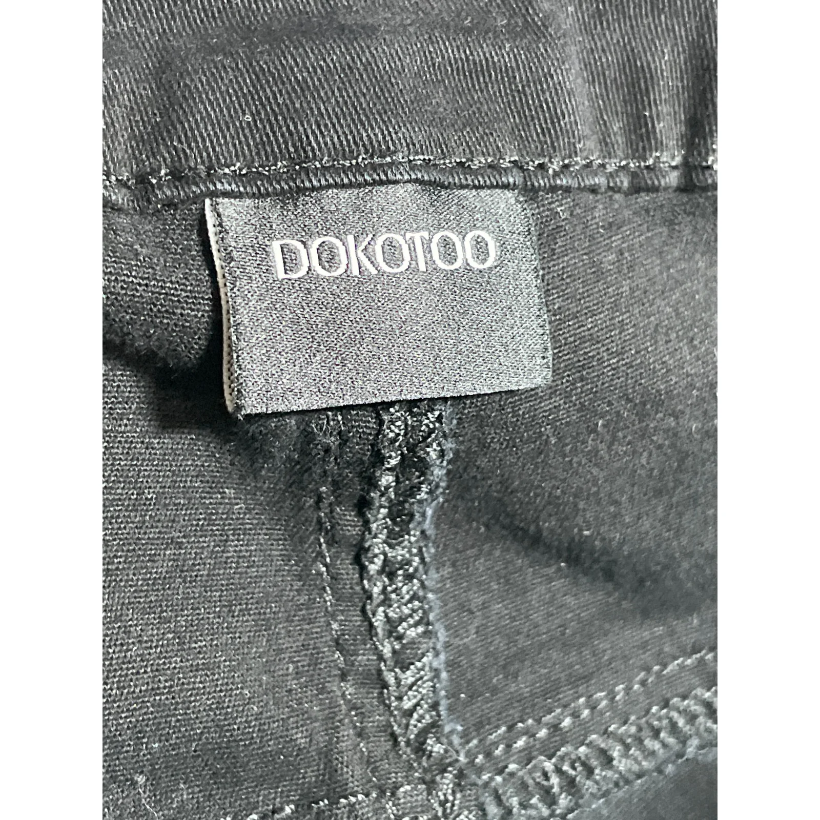 Dokotoo Women's Black High Waisted Flap Pocket Wide Leg Denim Jeans Size 14 - Image 5