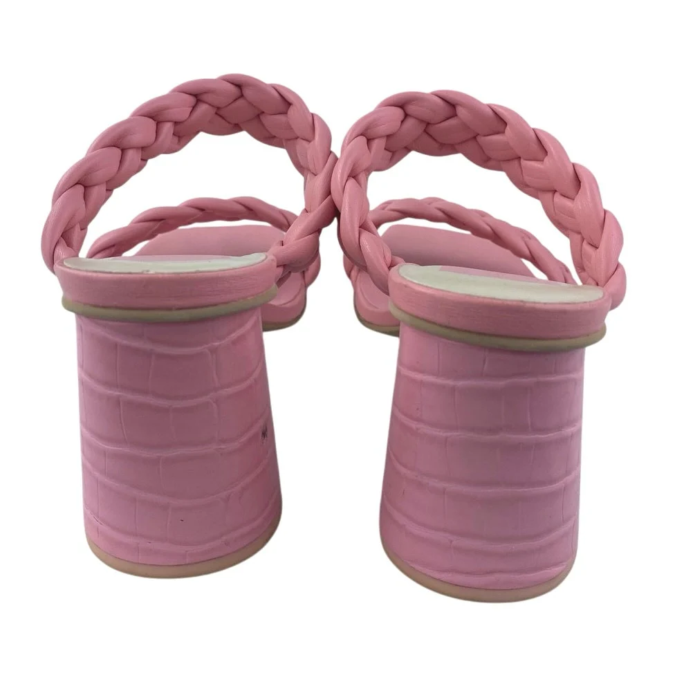 Dolce Vita Paily Pink Double Braided Band Straps Square Toe Heels Sandals Size 8 - Image 3