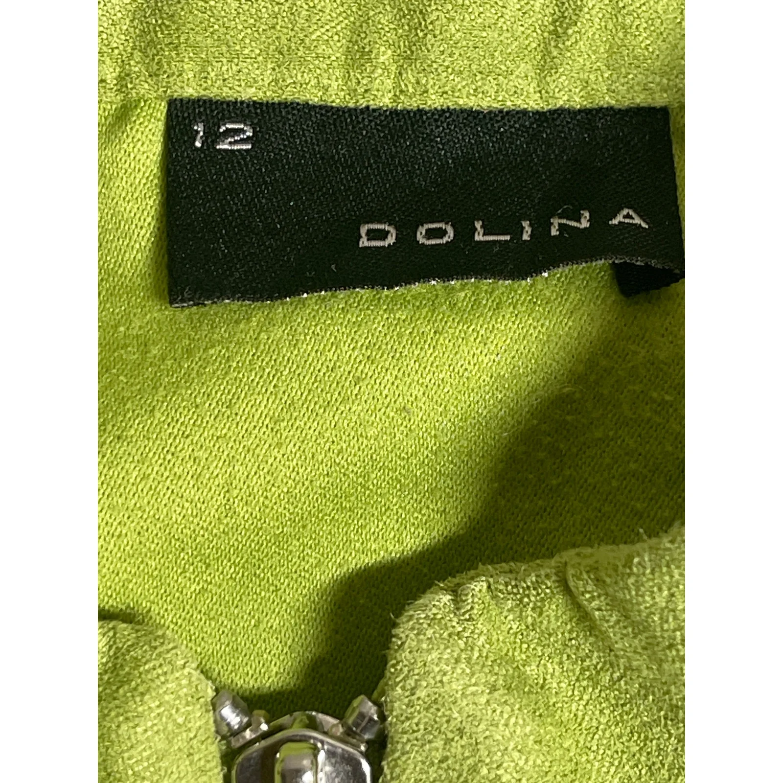 Dolina Women's Green Faux Suede High Neck Zip Up Long Sleeve Coat Jacket Size 12 - Image 4