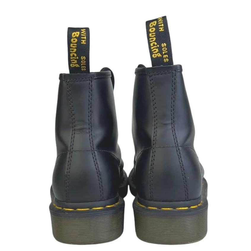Dr. Martens 1460 Unisex Black Smooth Leather Lace Up Round Toe Ankle Boots 7 - Image 3