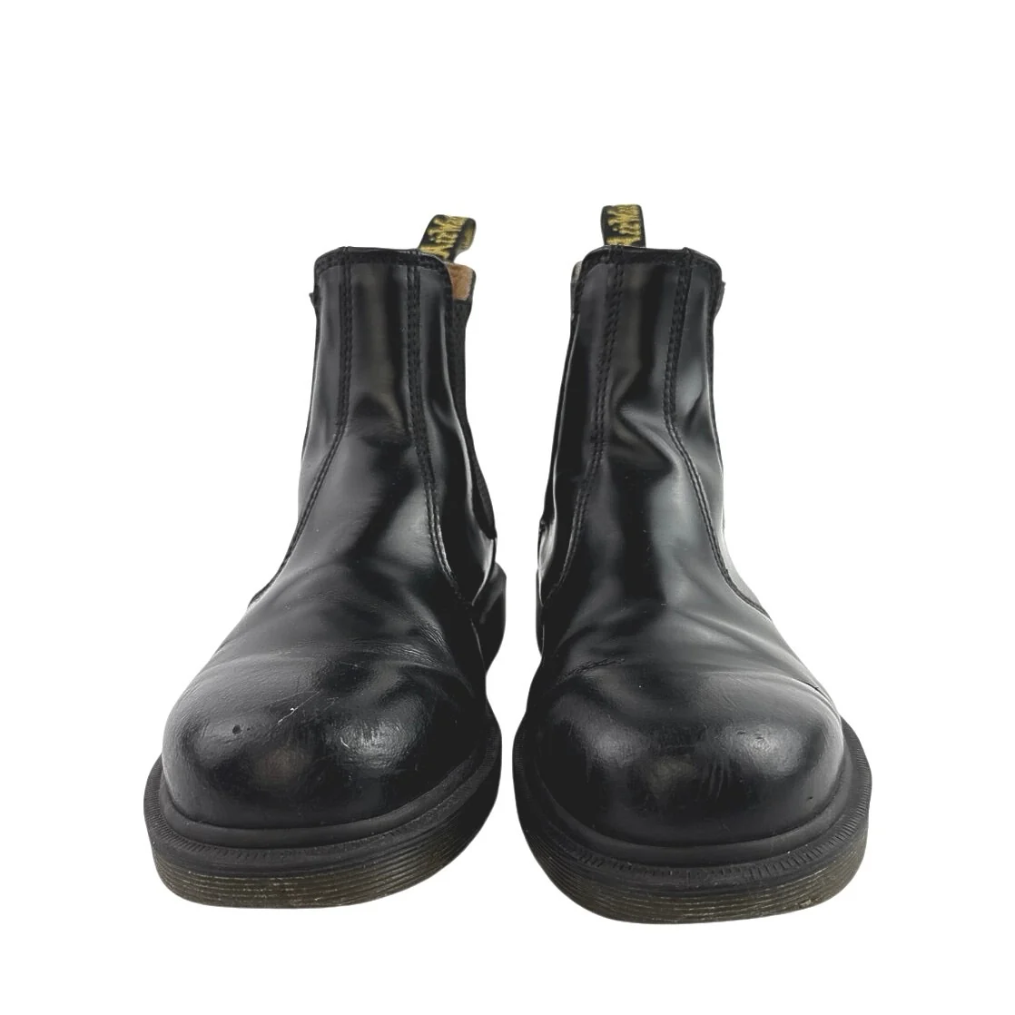 Dr. Martens 2976 Smooth Leather Black Round Toe Slip On Chelsea Boots M-6 W-7 - Image 2