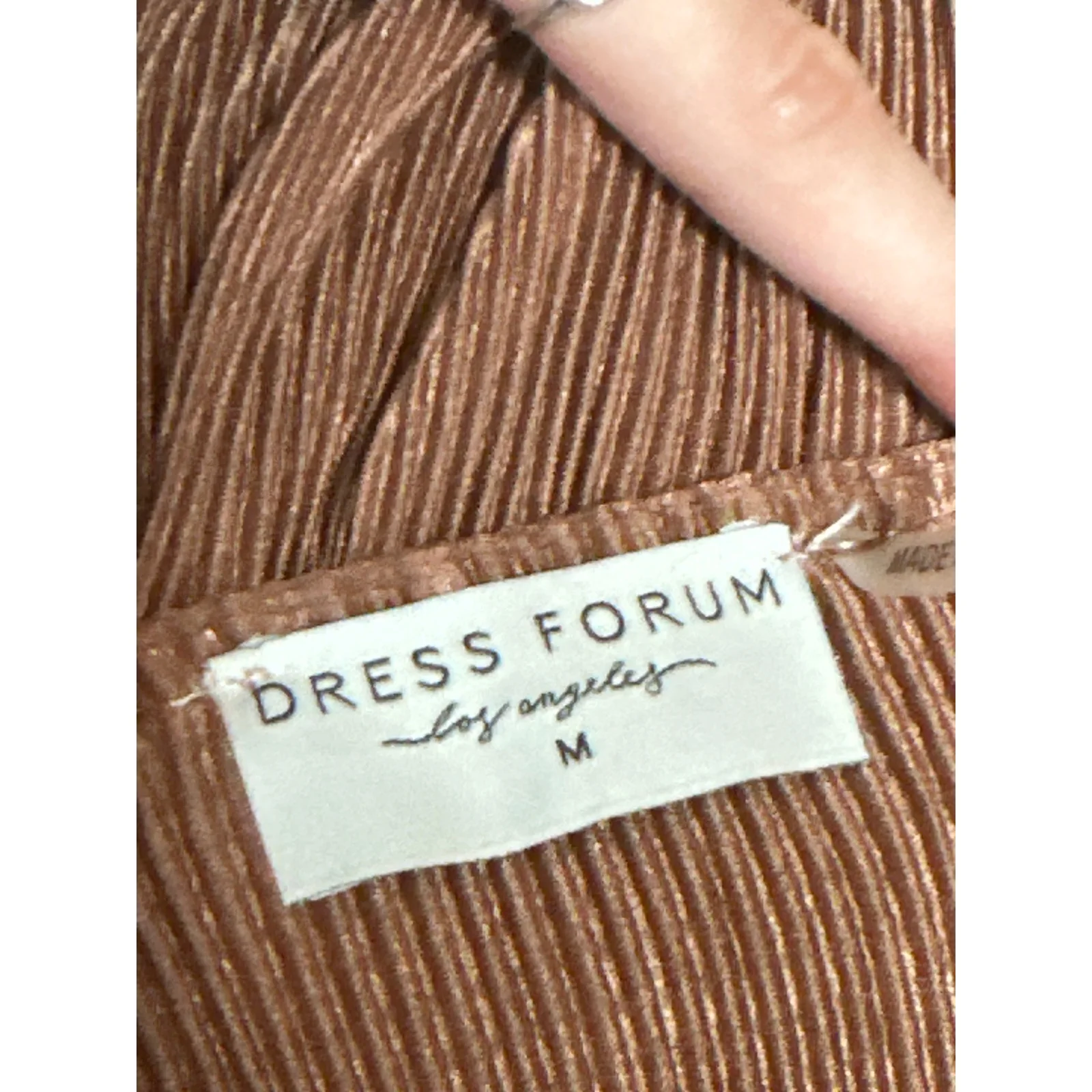 Dress Forum Brown Plisse Pleated Sleeveless Tiered Ruffle Cami Tank Crop Top M - Image 3