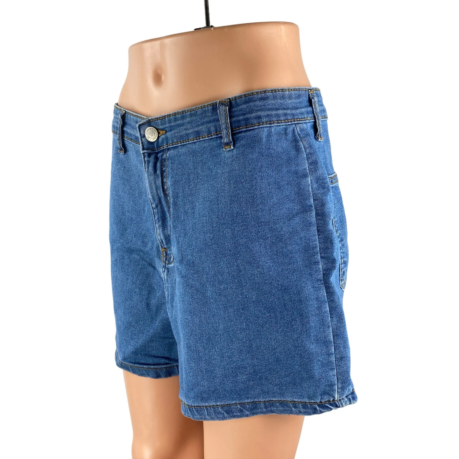 DTW Don't Think Twice Wim Women's Blue High Waisted Mom Denim Jean Shorts Sz 6 - Image 2