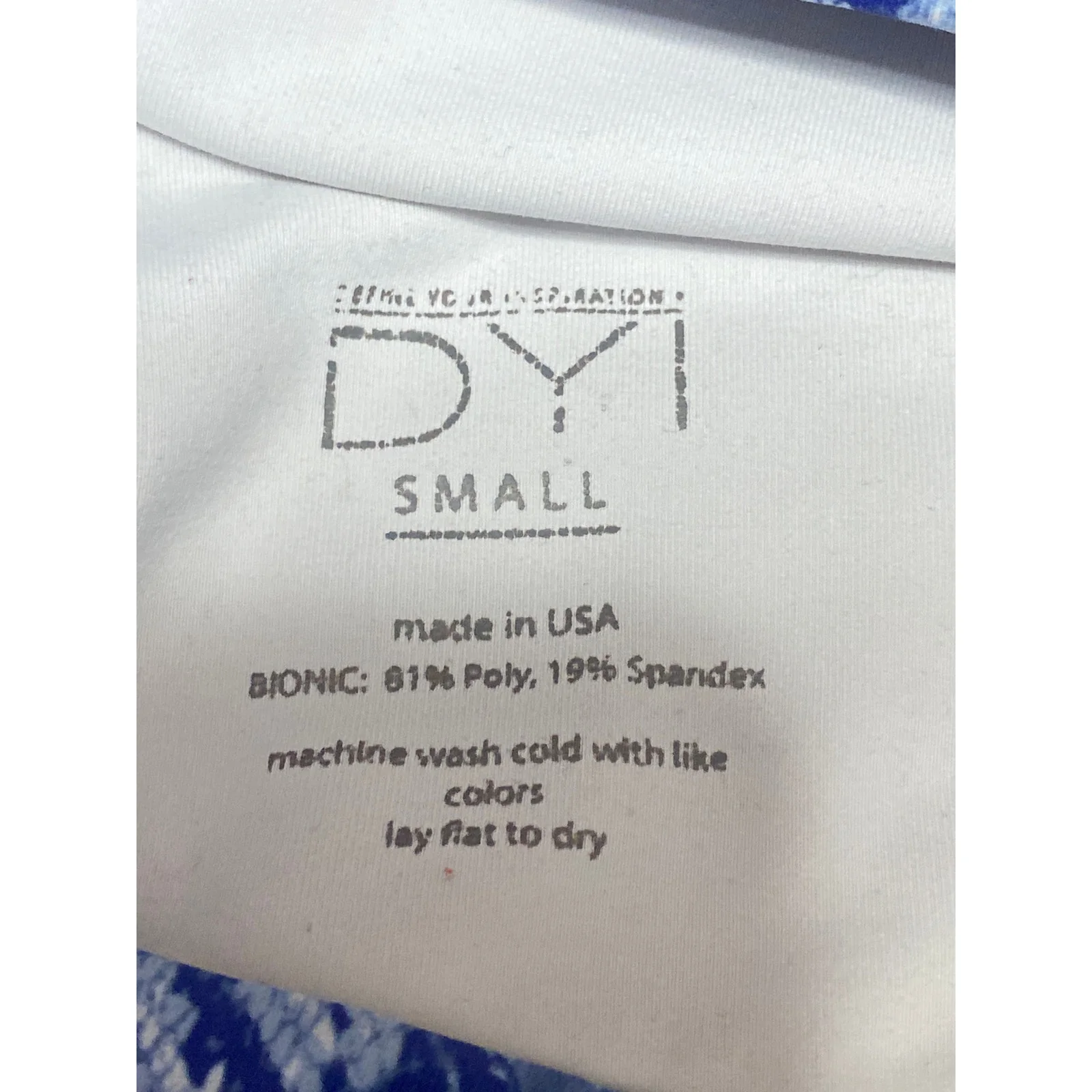 DYI Blue Snakeskin Athletic Yoga Crop Top High Rise Leggings Two Piece Set Sz S - Image 6