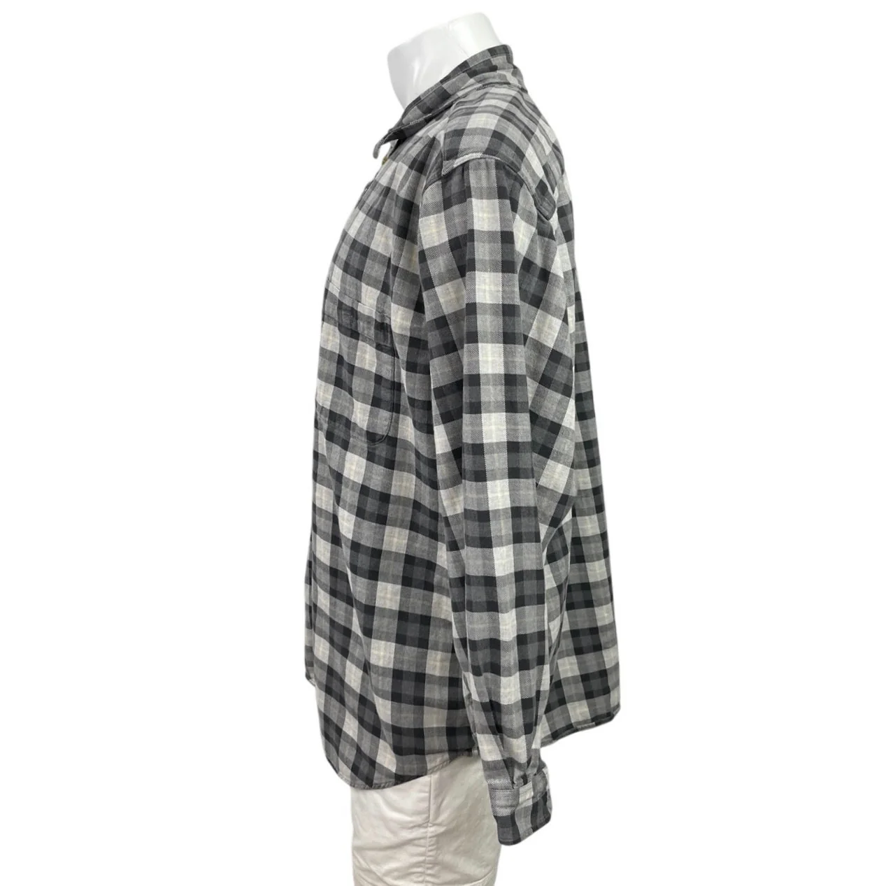 Eddie Bauer Men's Black Checkered Plaid Flannel Long Sleeve Button Up Shirt L - Image 2