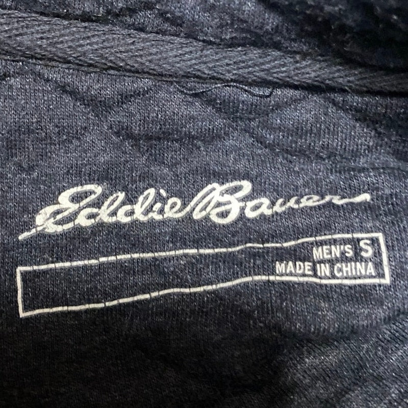 Eddie Bauer Men's Black Quilted Long Sleeve Snap Turtleneck Sweater Top Size S - Image 3