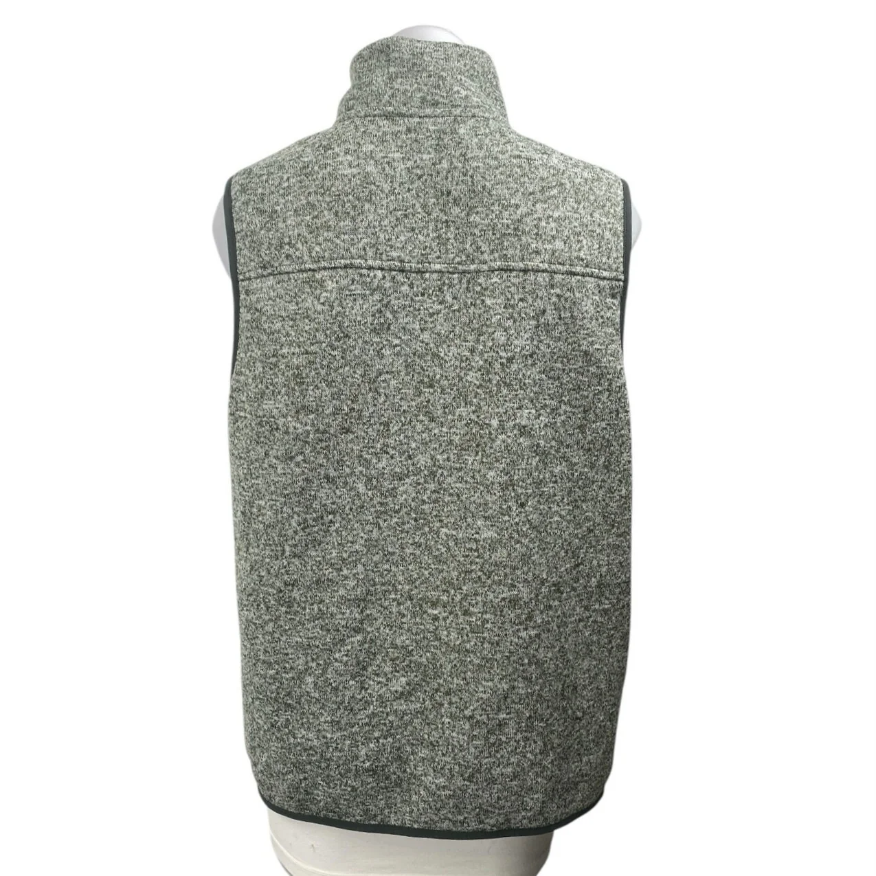 Eddie Bauer Women's Gray Sleeveless Turtleneck Fleece Full Zip Sweater Vest L - Image 2
