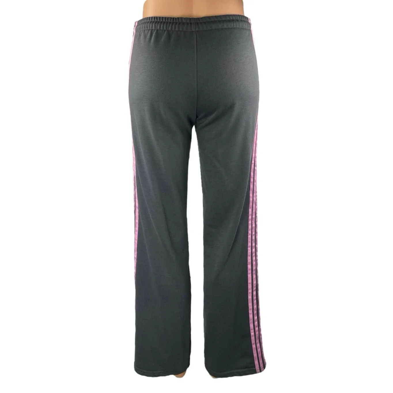 Edikted Gray Striped Elastic Waist Straight Wide Leg Trousers Sweatpants Size XS - Image 3